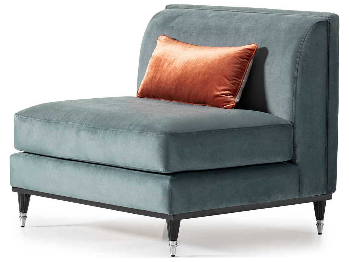 Luxecor Gilded Blue Velvet Accent Chair