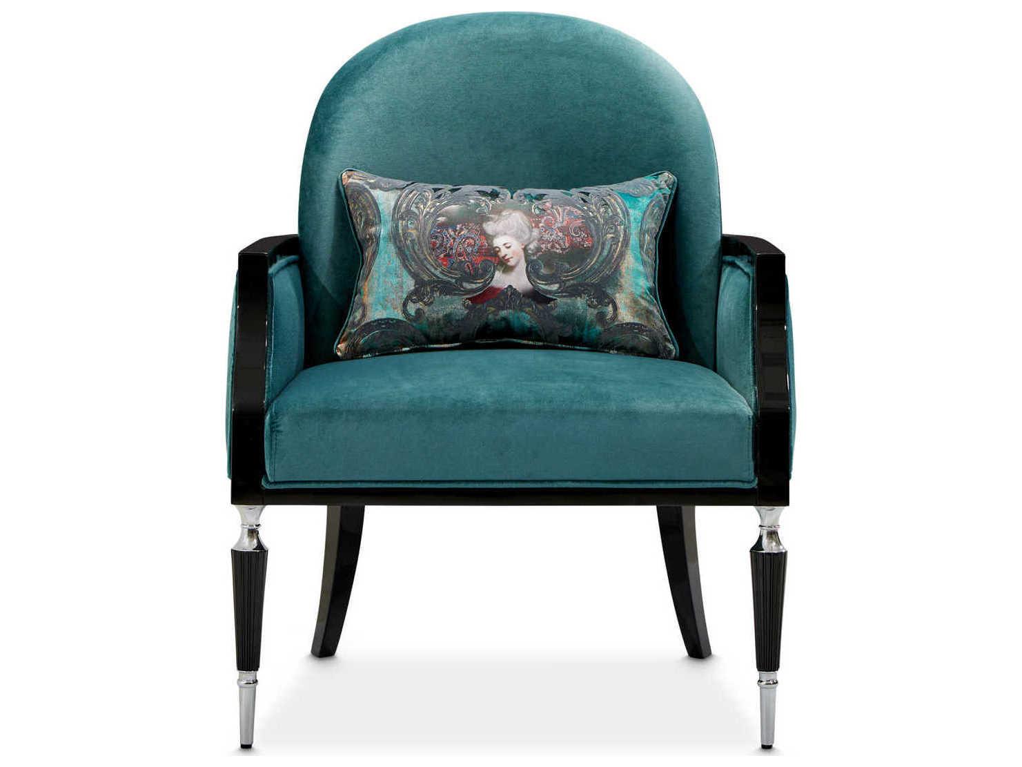 Luxecor Gilded Blue Velvet Accent Chair