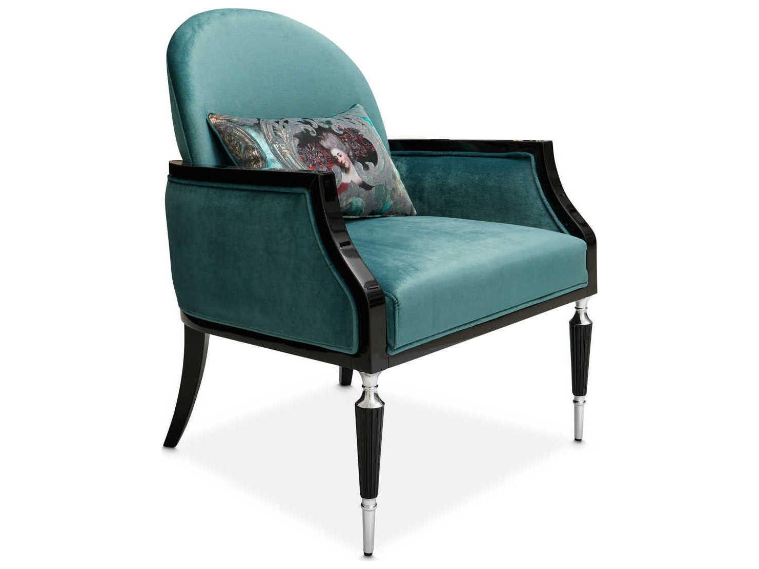 Luxecor Gilded Blue Velvet Accent Chair