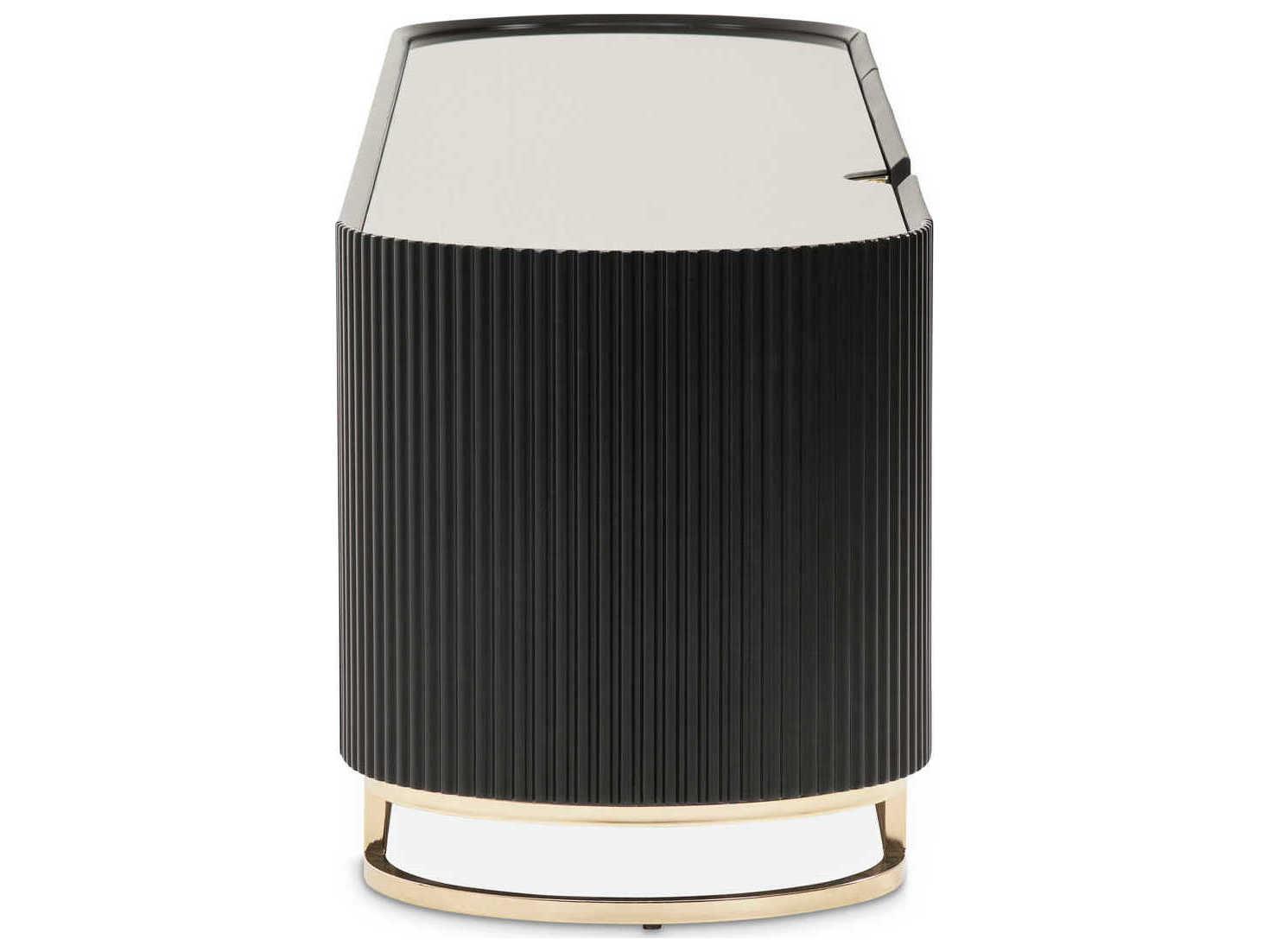 Michael Amini Lisbon - Onyx 95" Silken Matte Black Media Console