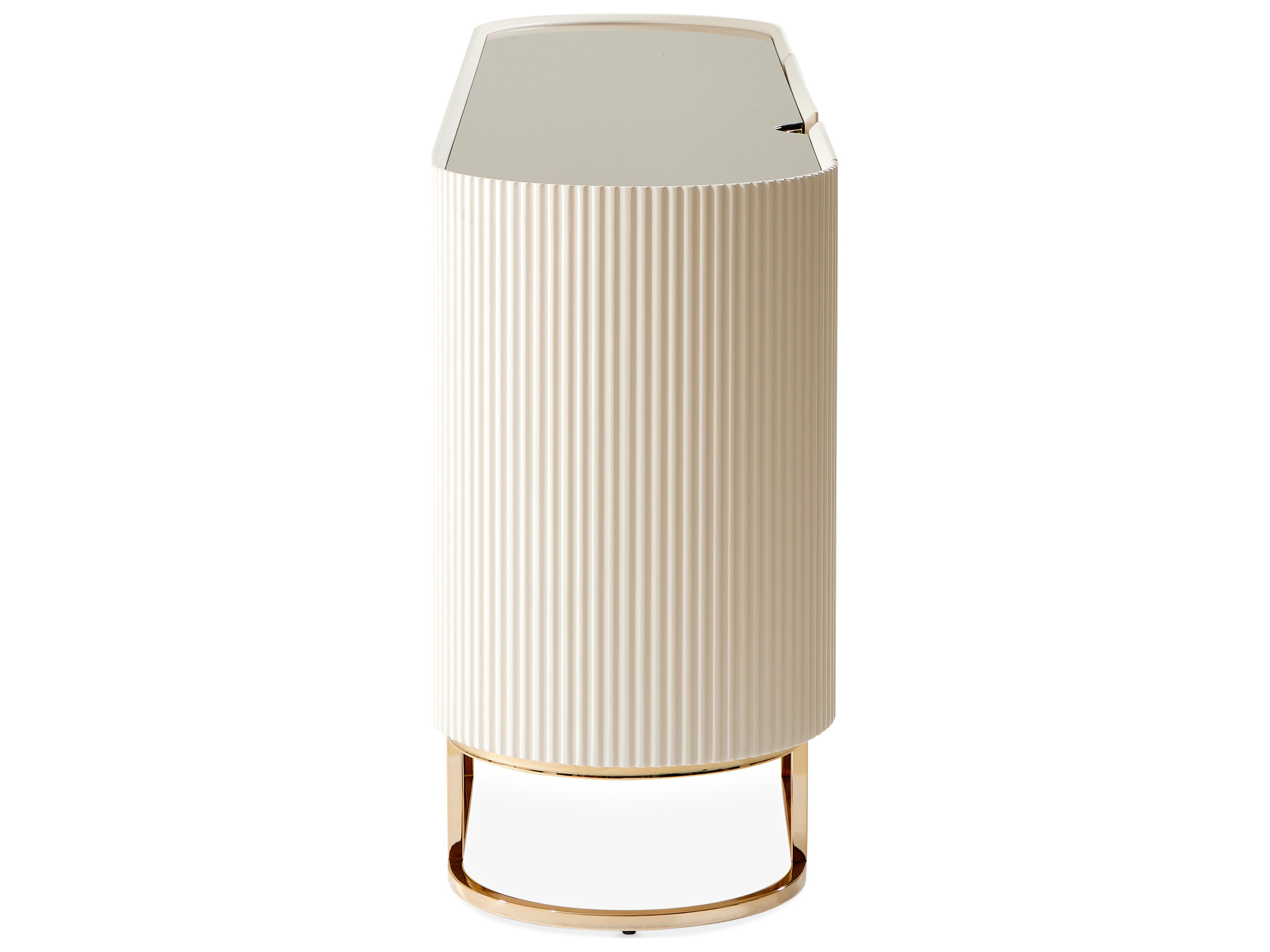 Michael Amini Lisbon Oval Glass Console Table