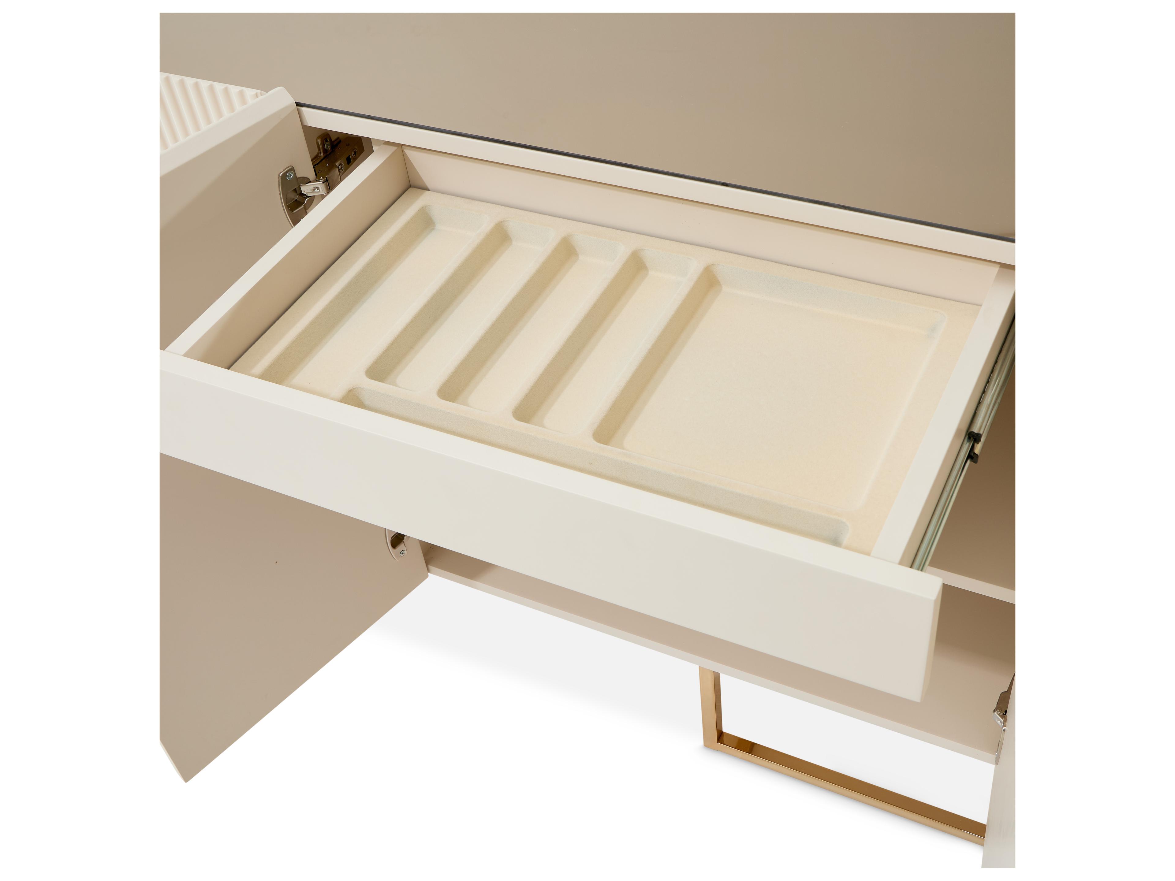 Michael Amini Lisbon Oval Glass Console Table