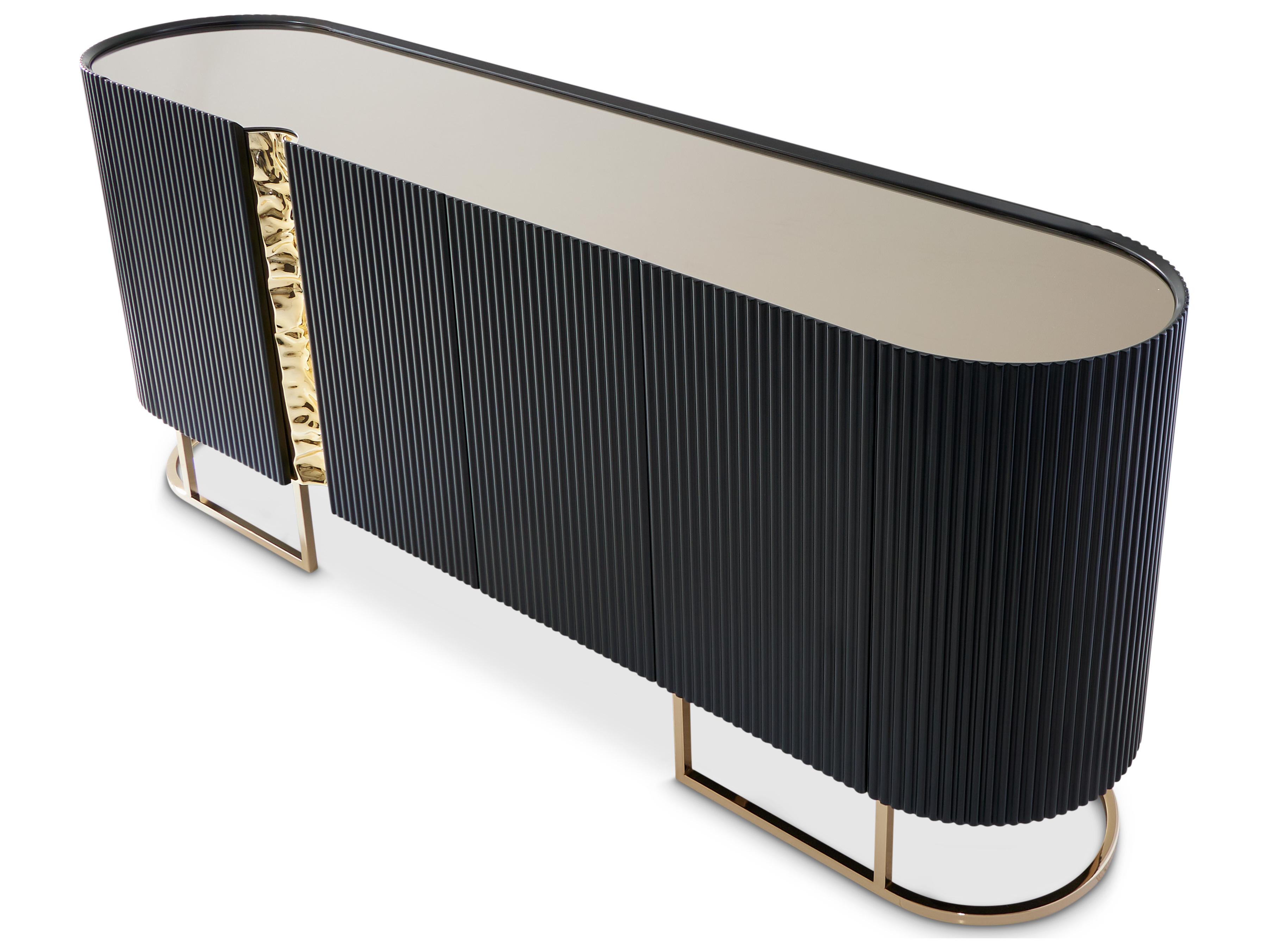 Michael Amini Lisbon Oval Glass Console Table