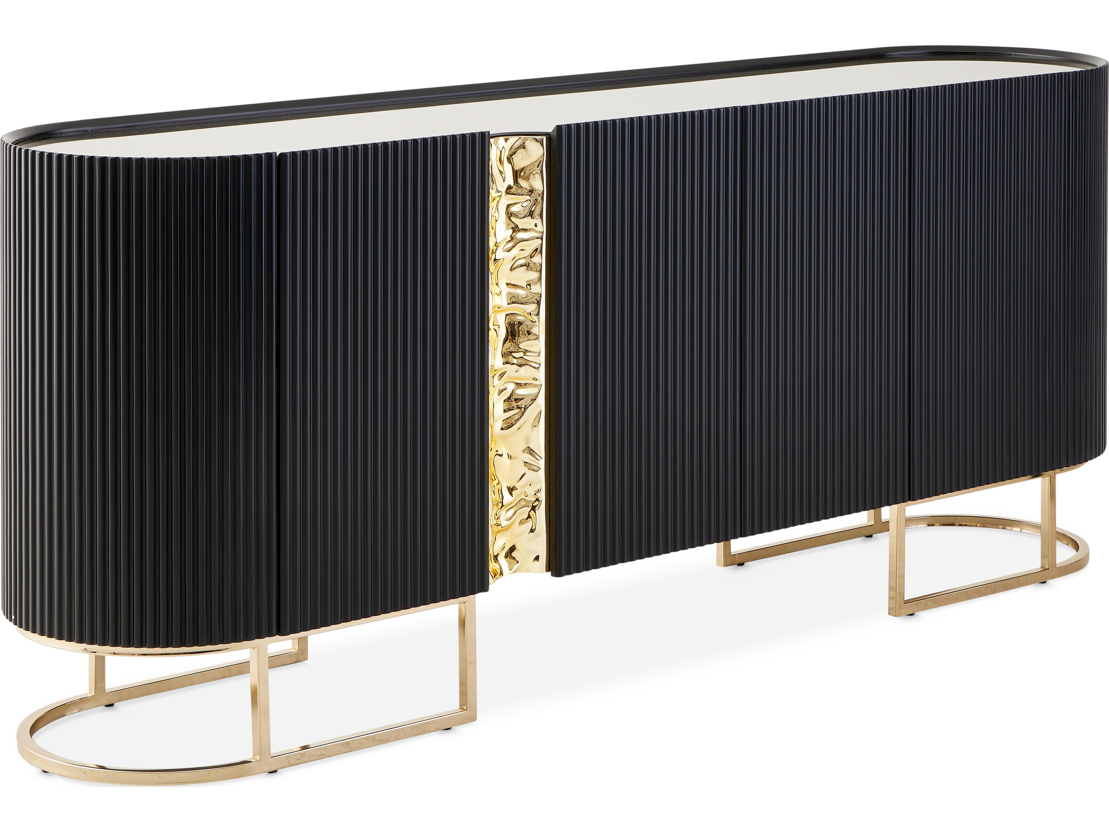 Michael Amini Lisbon Oval Glass Console Table