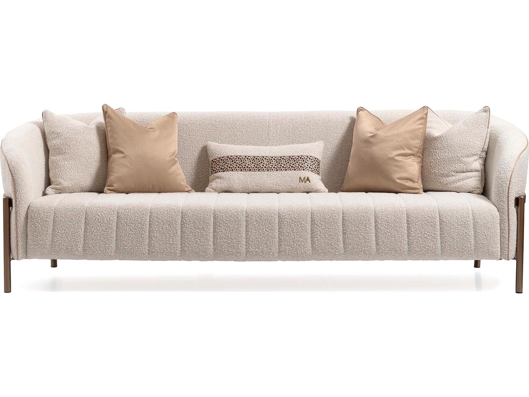 Michael Amini Lisbon Oyster Champagne Upholstered Sofa