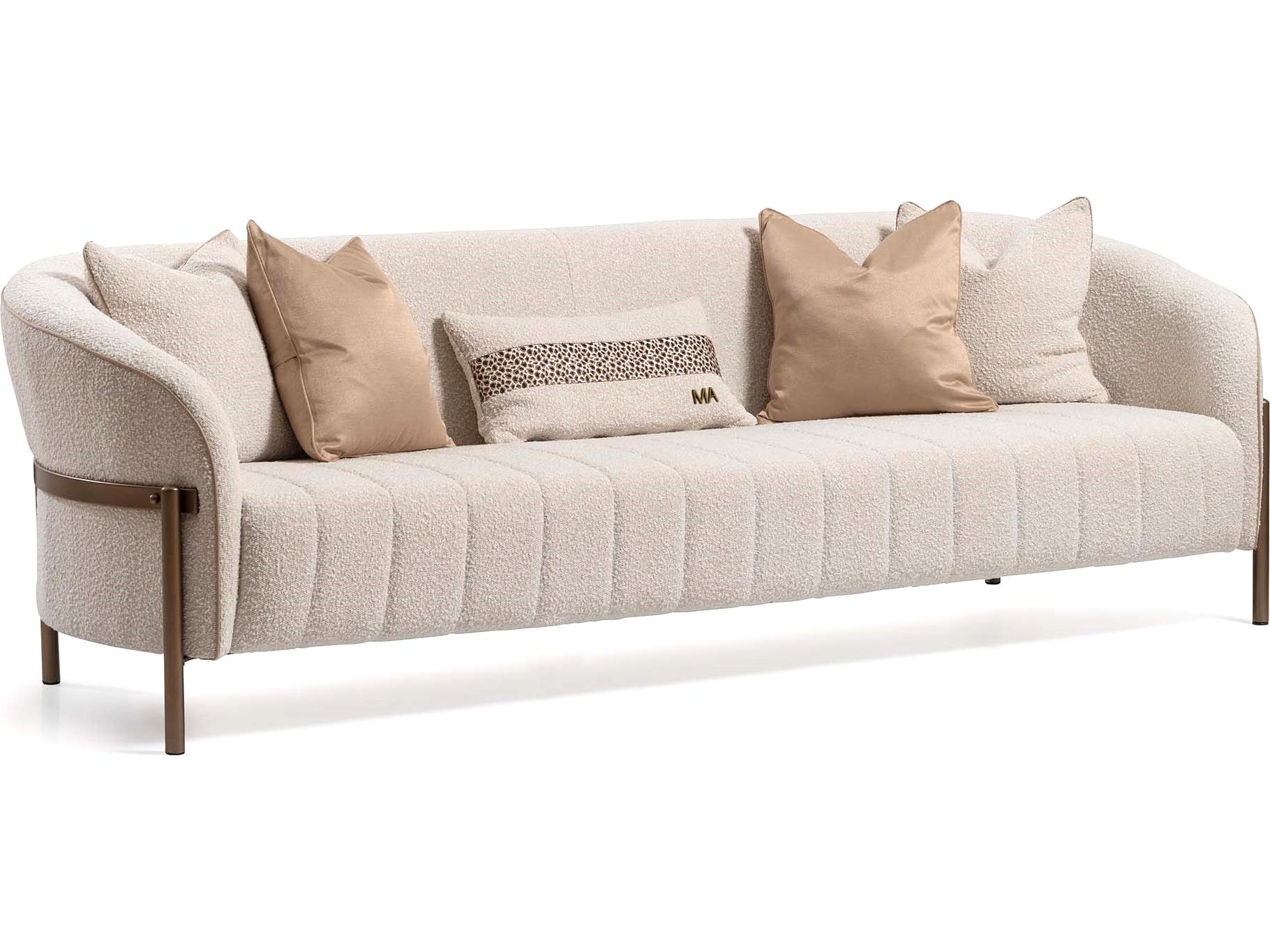Michael Amini Lisbon Oyster Champagne Upholstered Sofa
