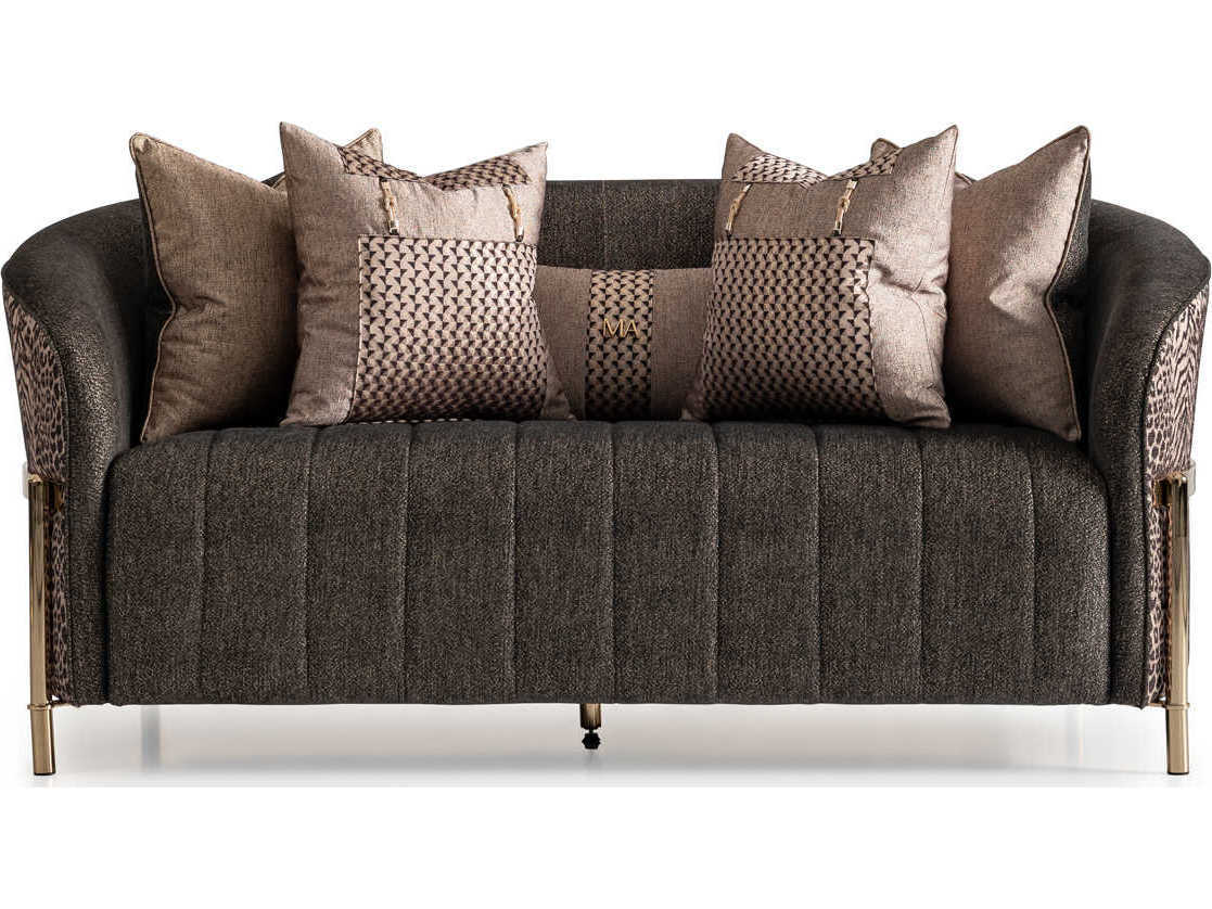 Luxecor Gilded Brown Upholstered Loveseat