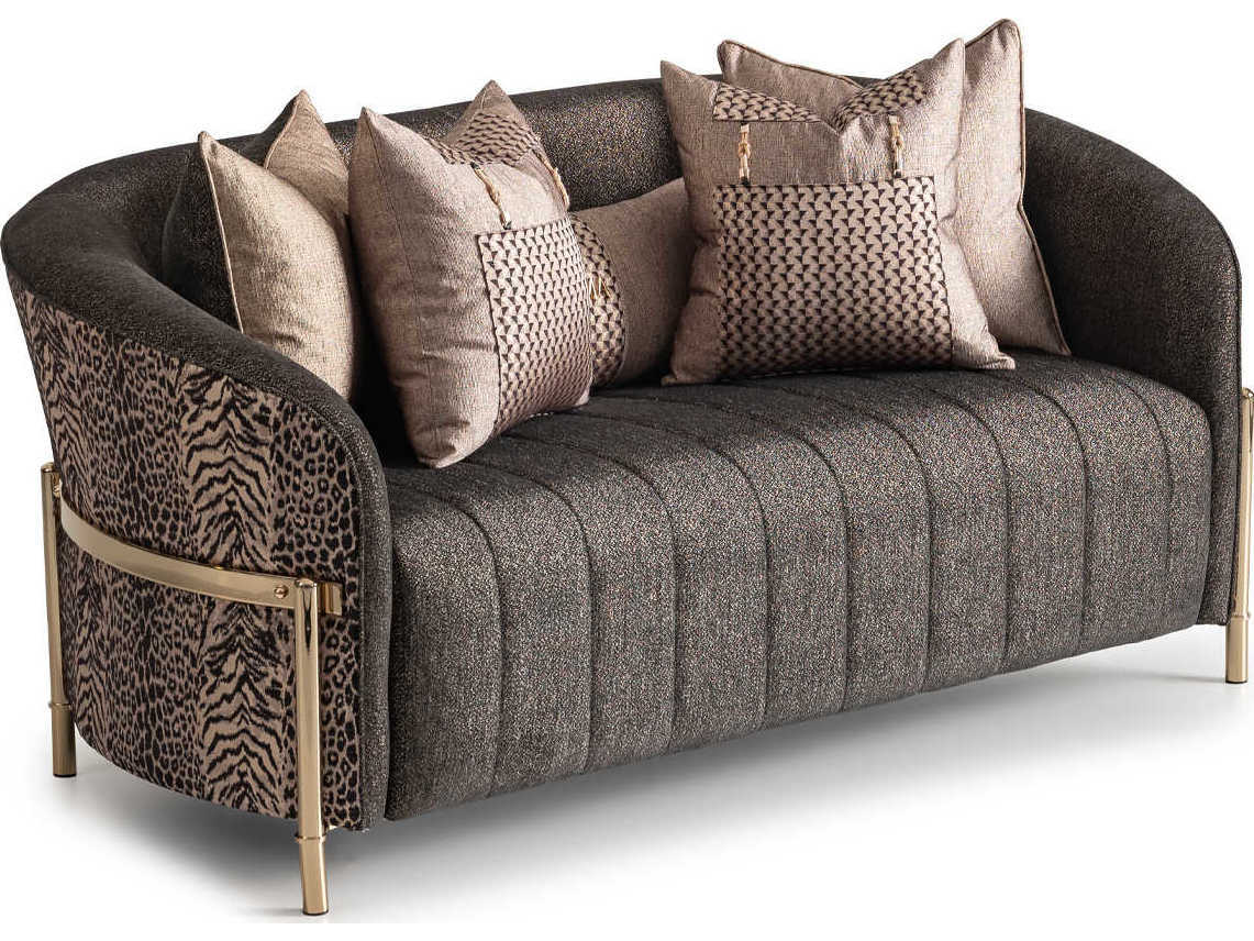 Luxecor Gilded Brown Upholstered Loveseat