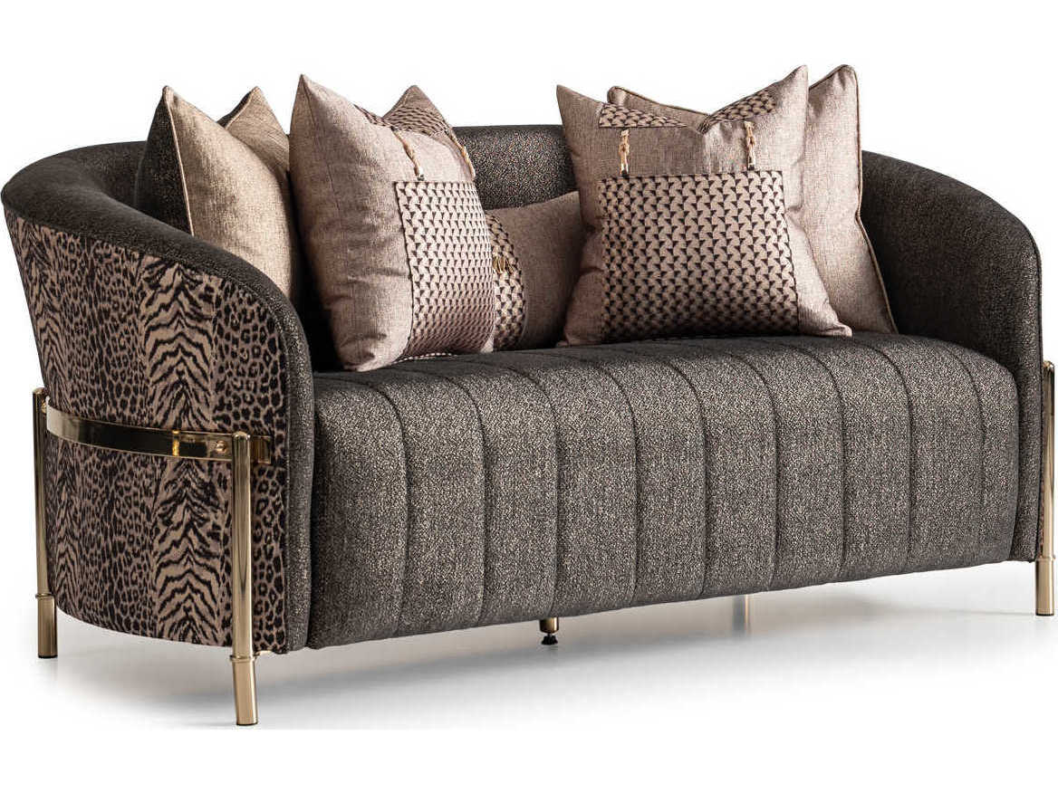 Luxecor Gilded Brown Upholstered Loveseat