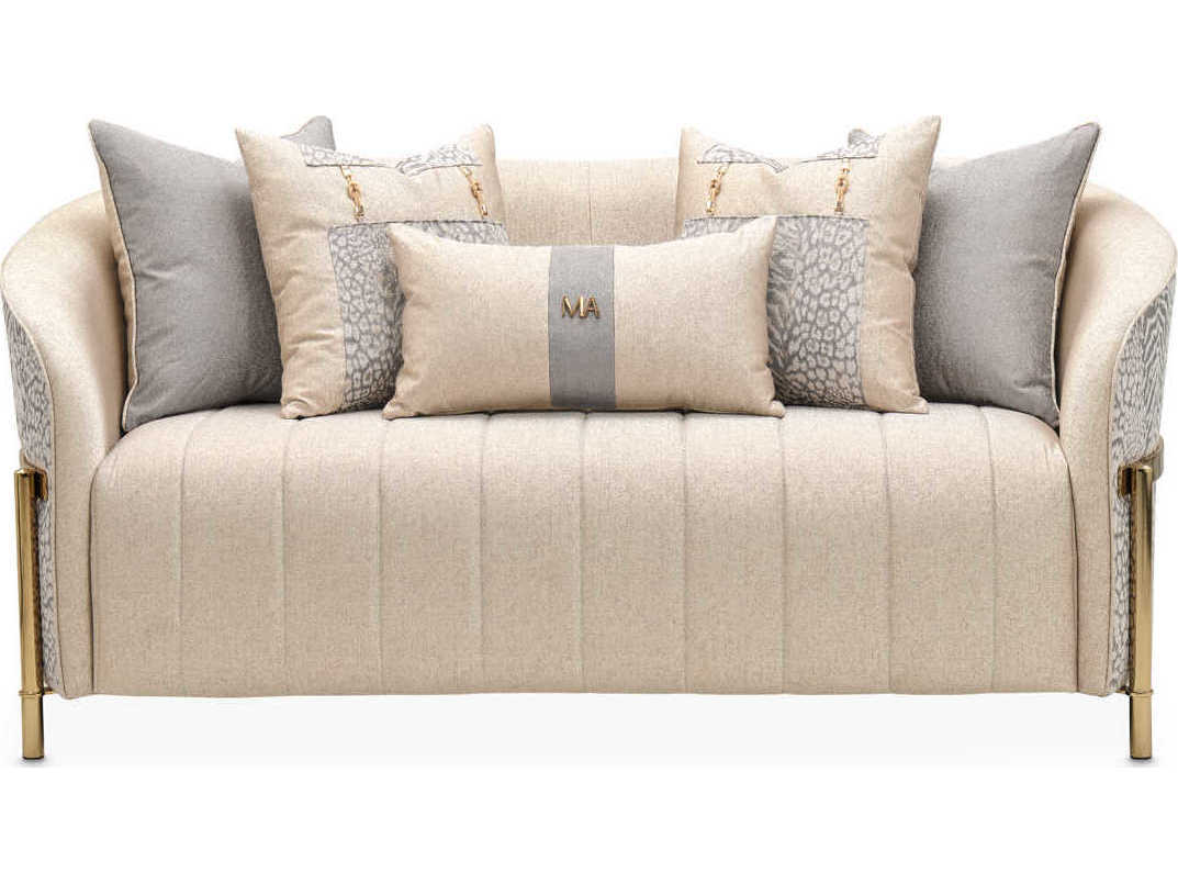 Michael Amini Lisbon - Opal Beige Upholstered Loveseat