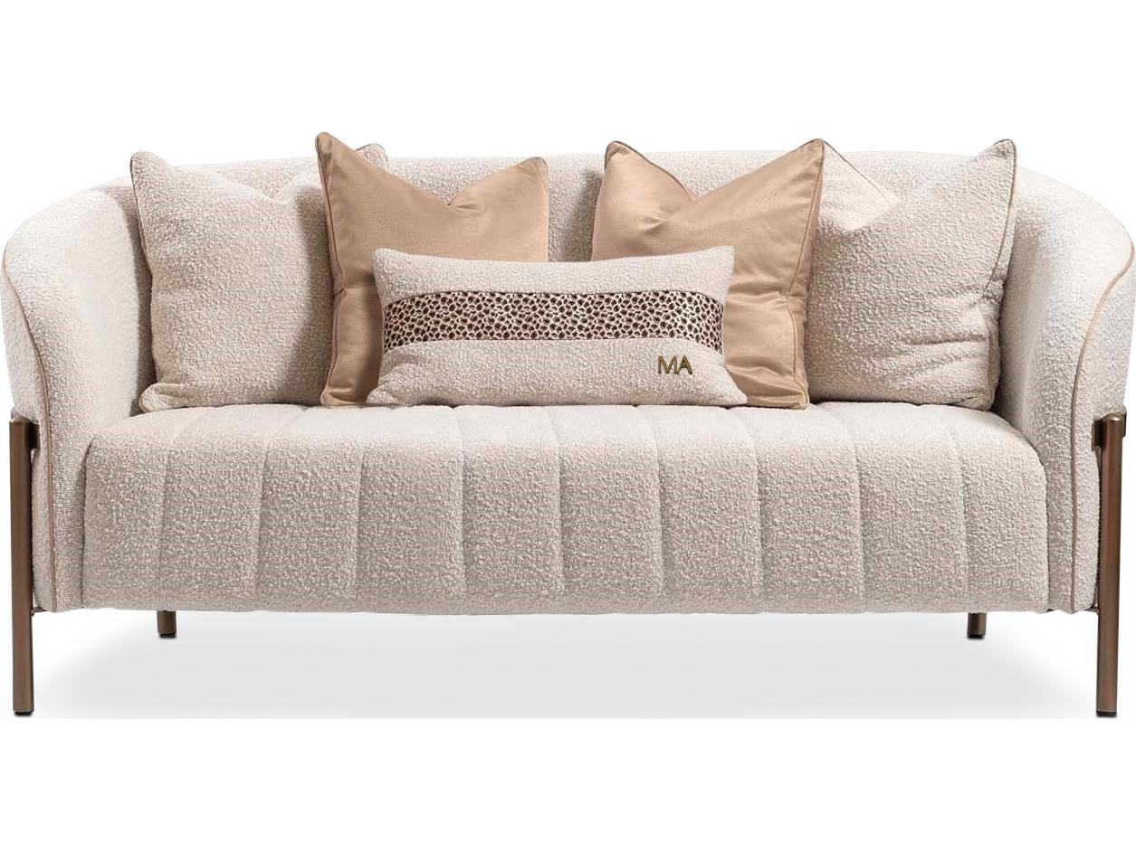 Michael Amini Lisbon Oyster Champagne Upholstered Loveseat