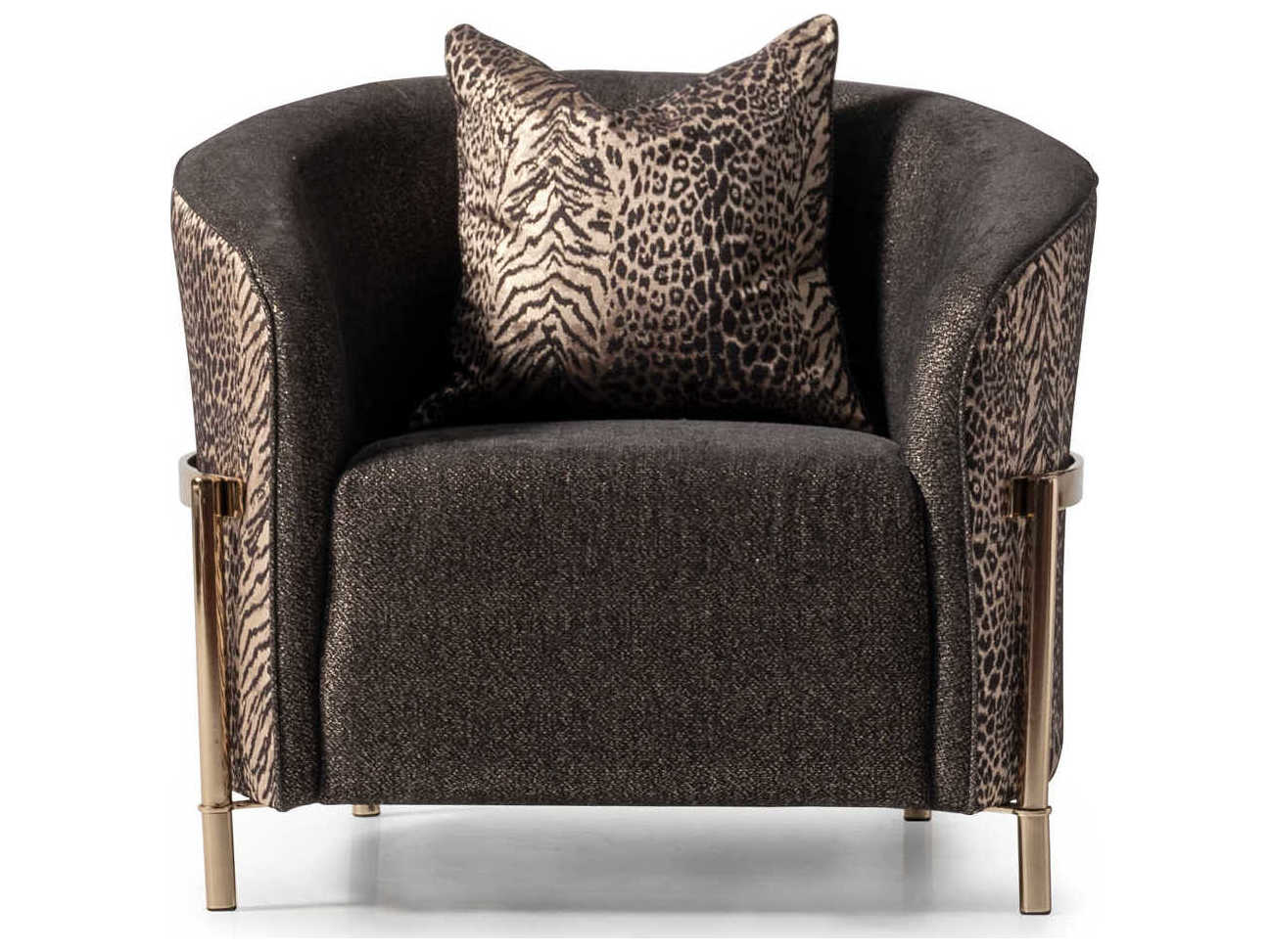 Michael Amini Lisbon - Onyx Brown Fabric Accent Chair