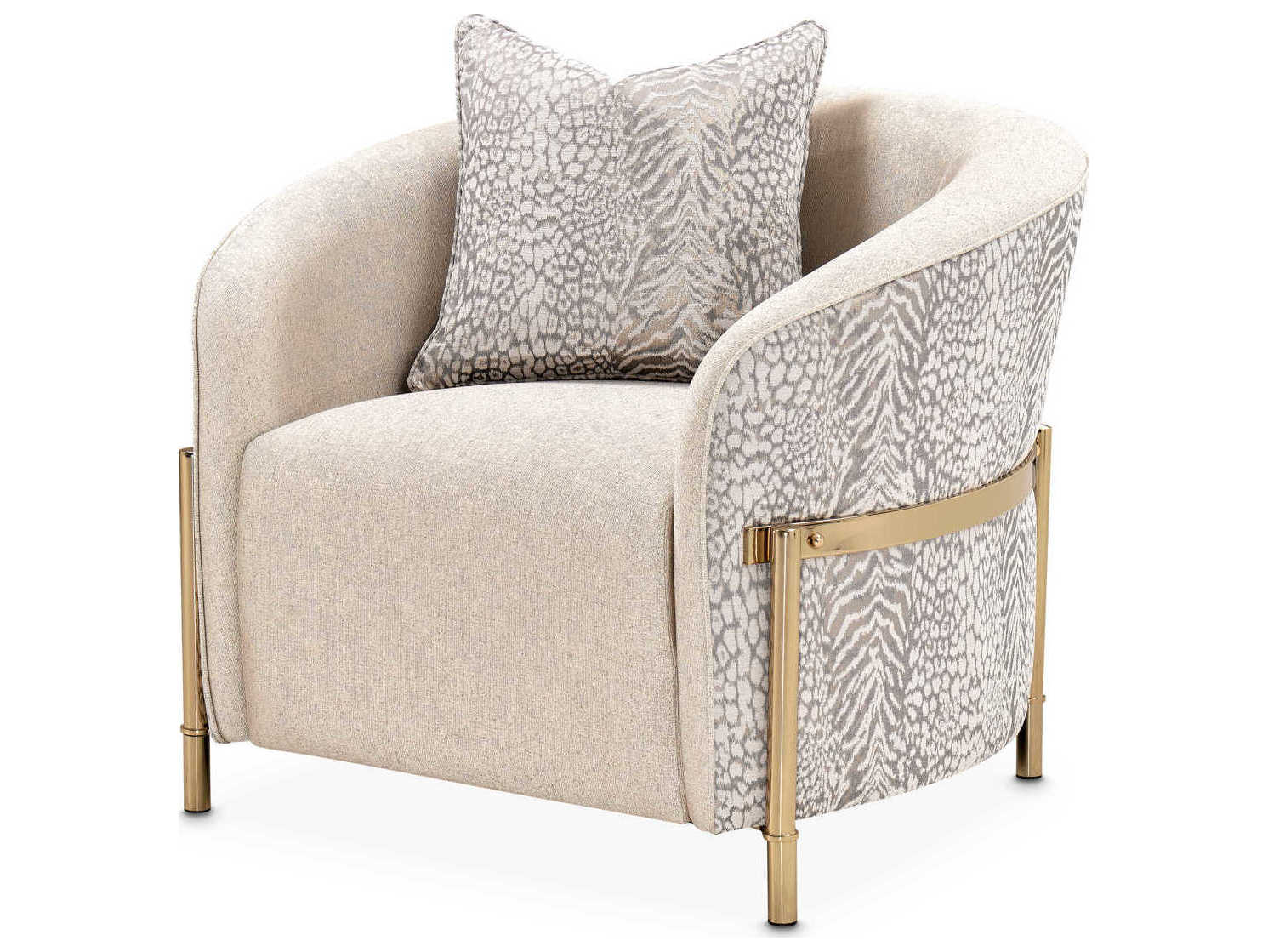 Michael Amini Lisbon - Opal Beige Fabric Accent Chair
