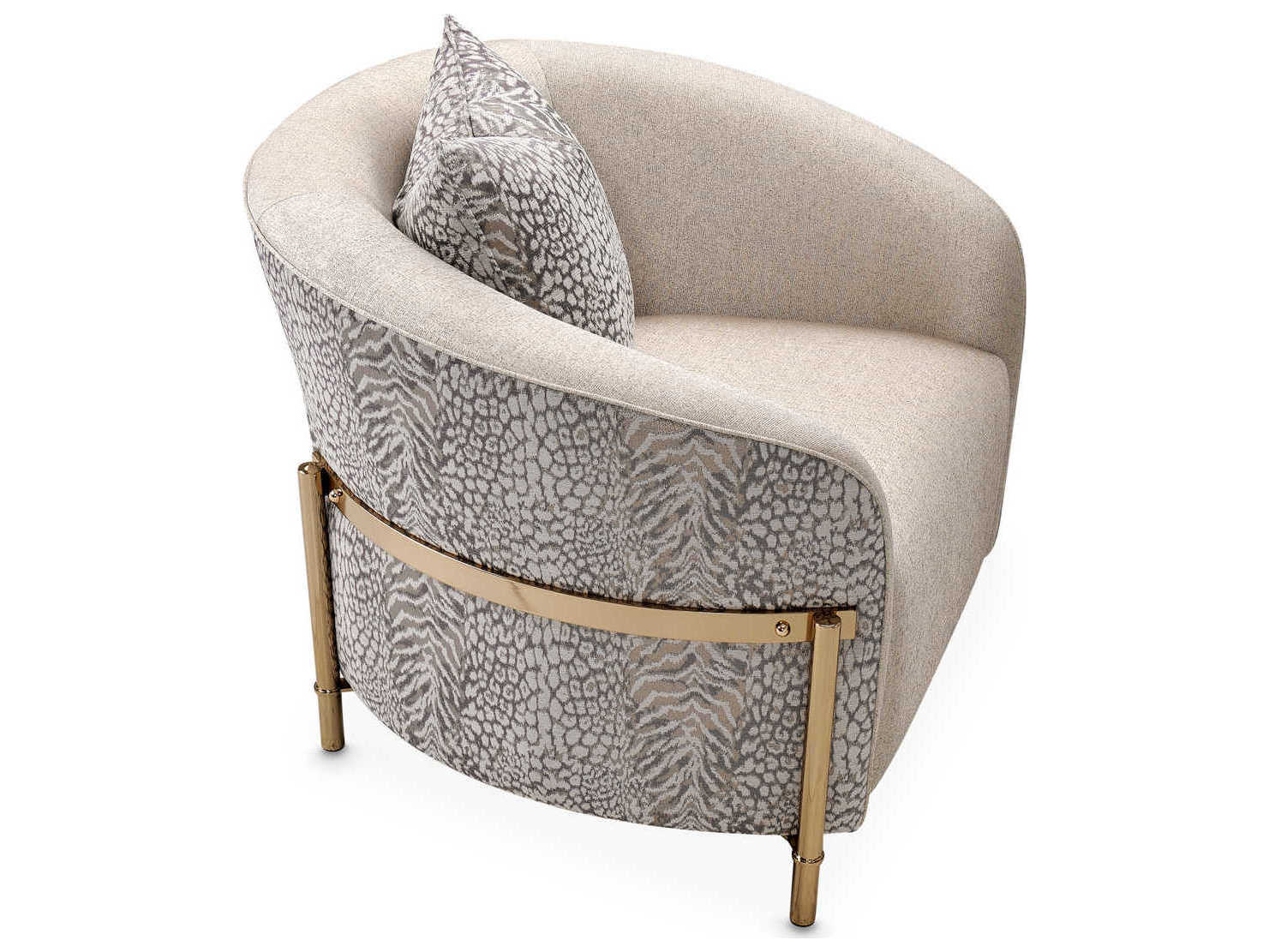 Michael Amini Lisbon - Opal Beige Fabric Accent Chair