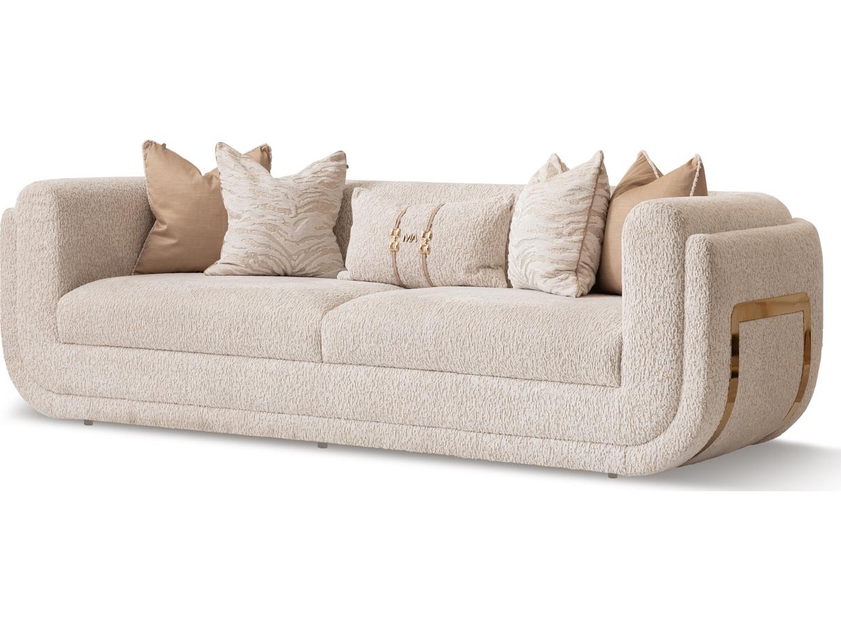 Michael Amini Savannah Breeze Gold Upholstered Sofa