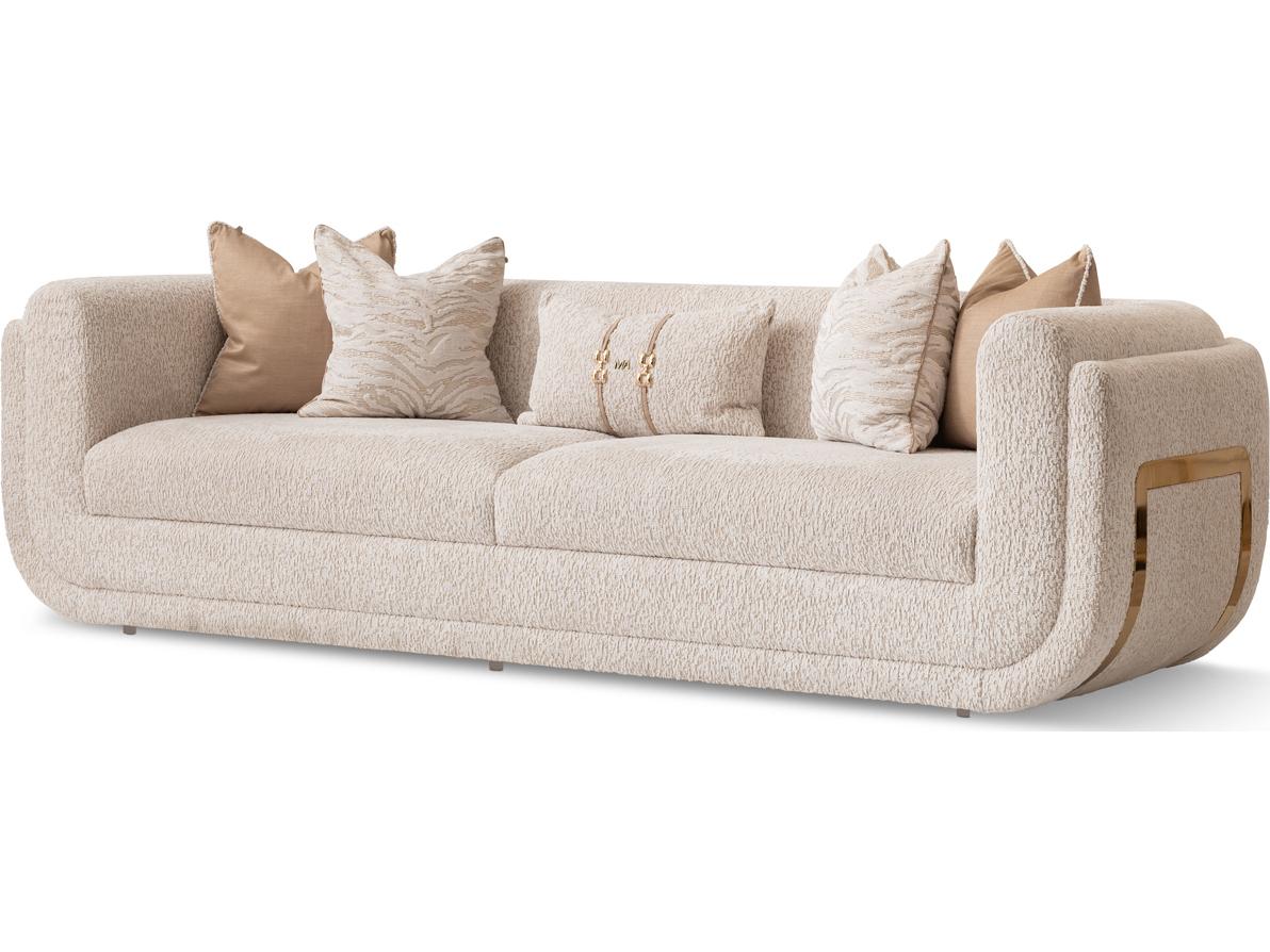 Michael Amini Savannah Breeze Gold Upholstered Sofa