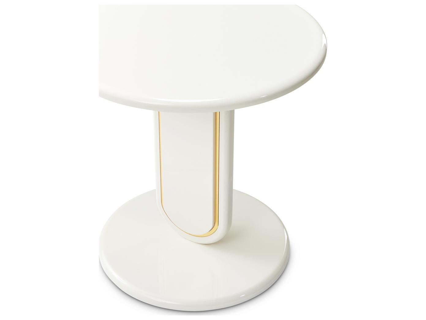 Michael Amini Sassani Round Wood End Table