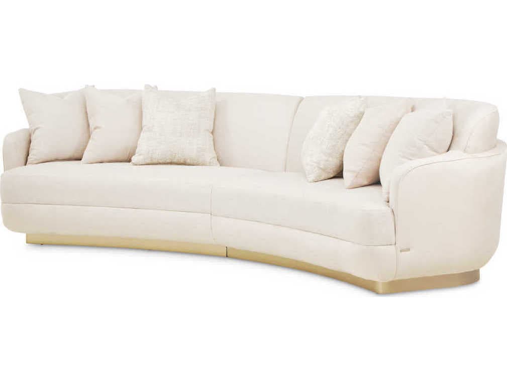 Luxecor Gilded Linen White Upholstered Sofa