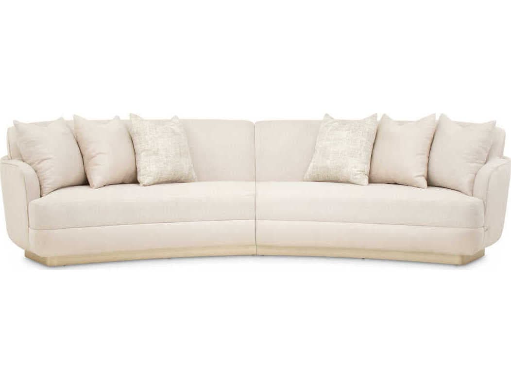 Luxecor Gilded Linen White Upholstered Sofa
