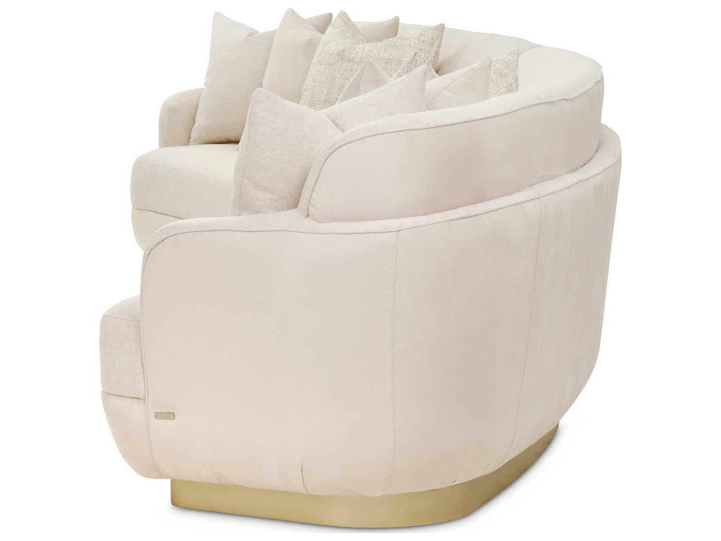 Luxecor Gilded Linen White Upholstered Sofa