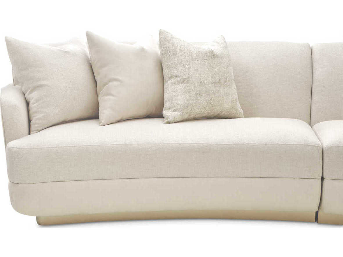 Luxecor Gilded Linen White Upholstered Sofa