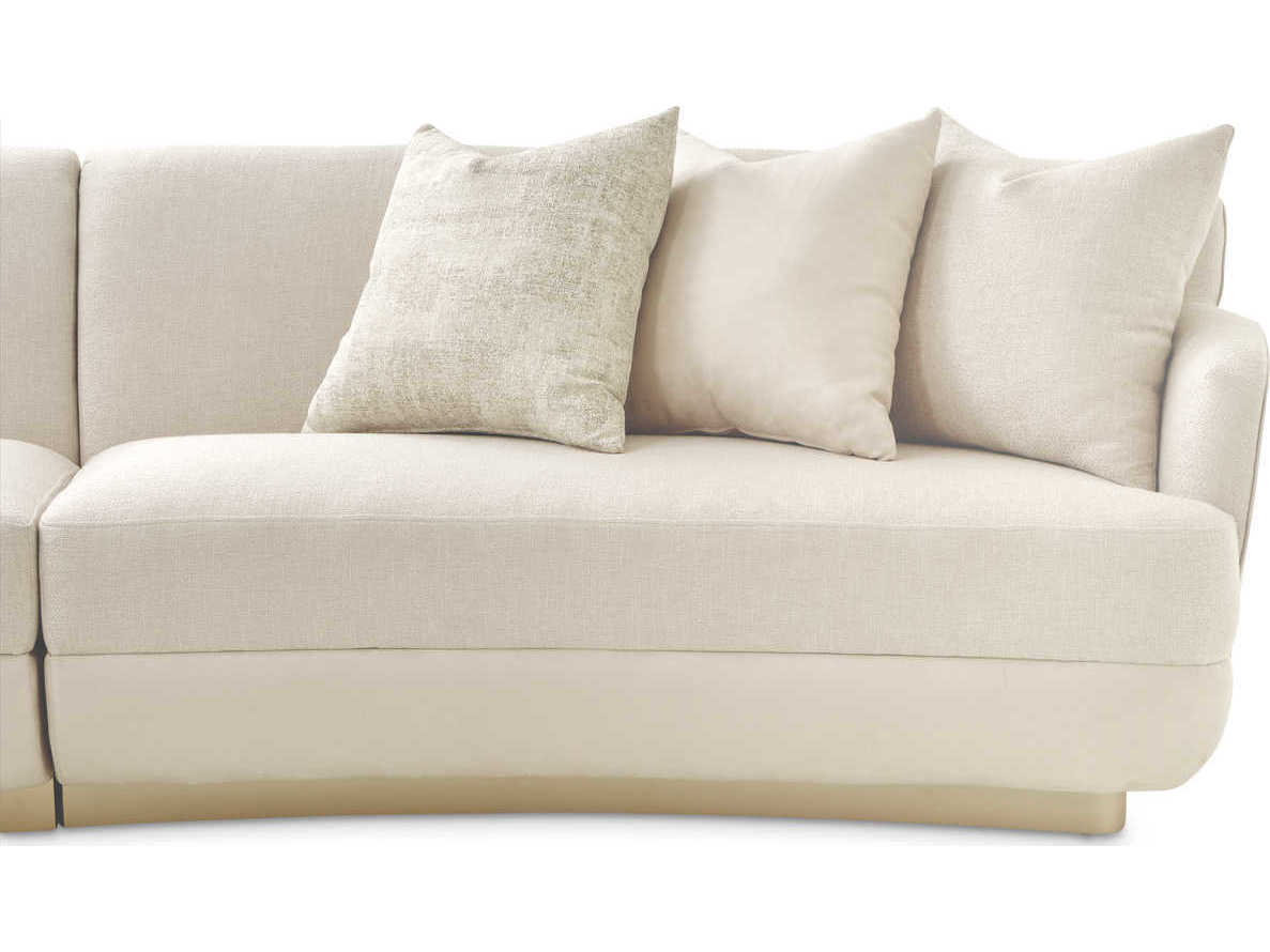 Luxecor Gilded Linen White Upholstered Sofa