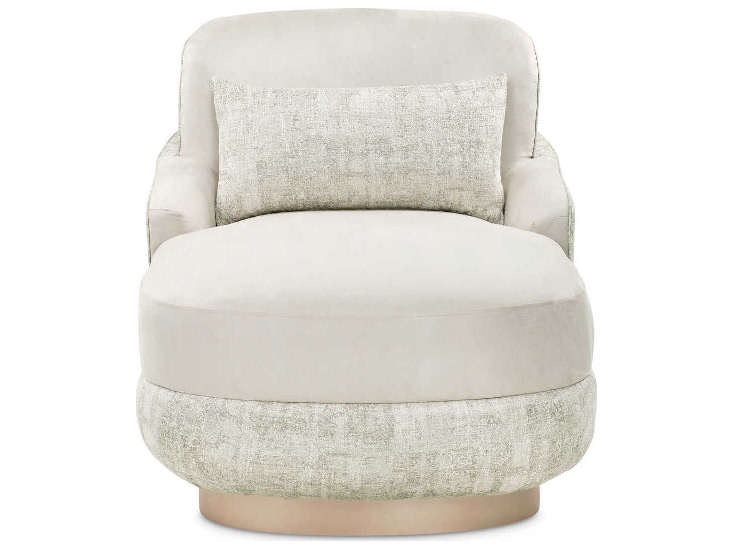 Luxecor Gilded Linen White Upholstered Chaise