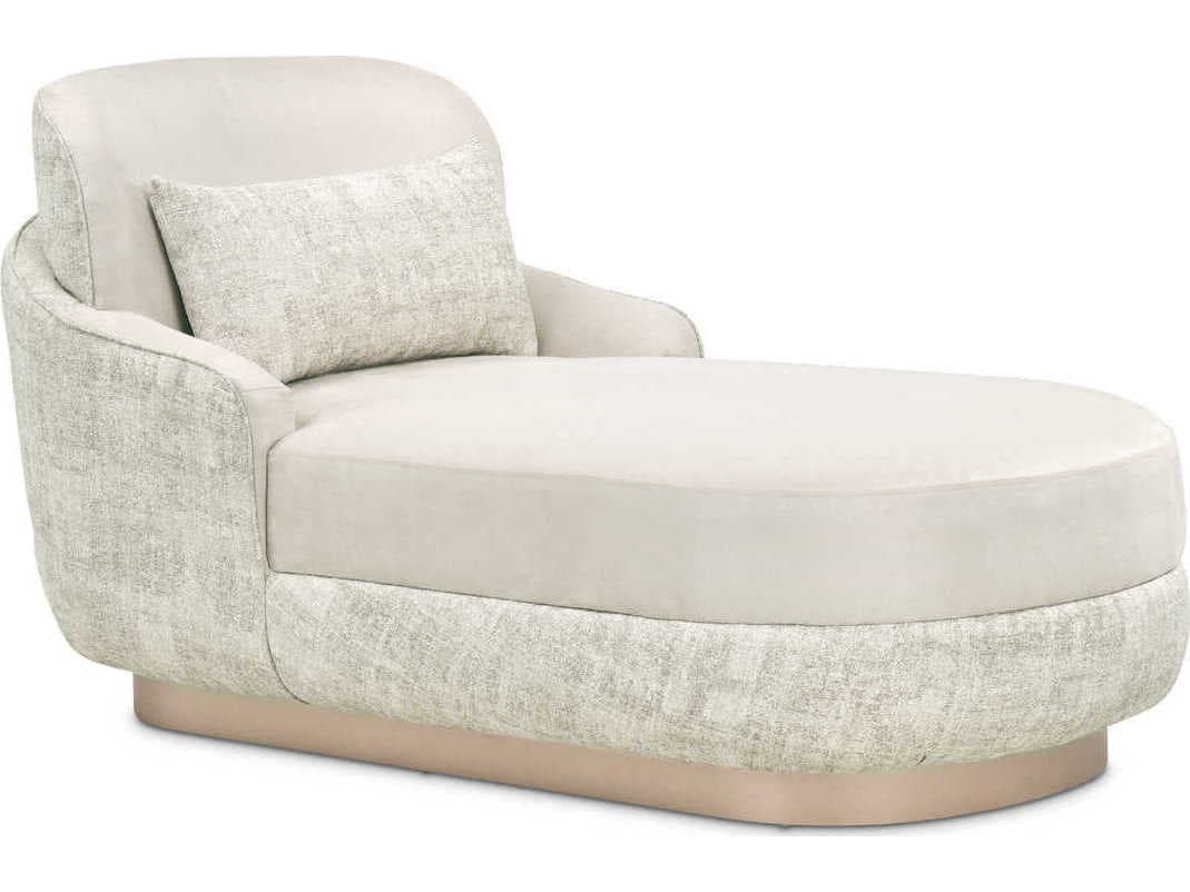 Luxecor Gilded Linen White Upholstered Chaise