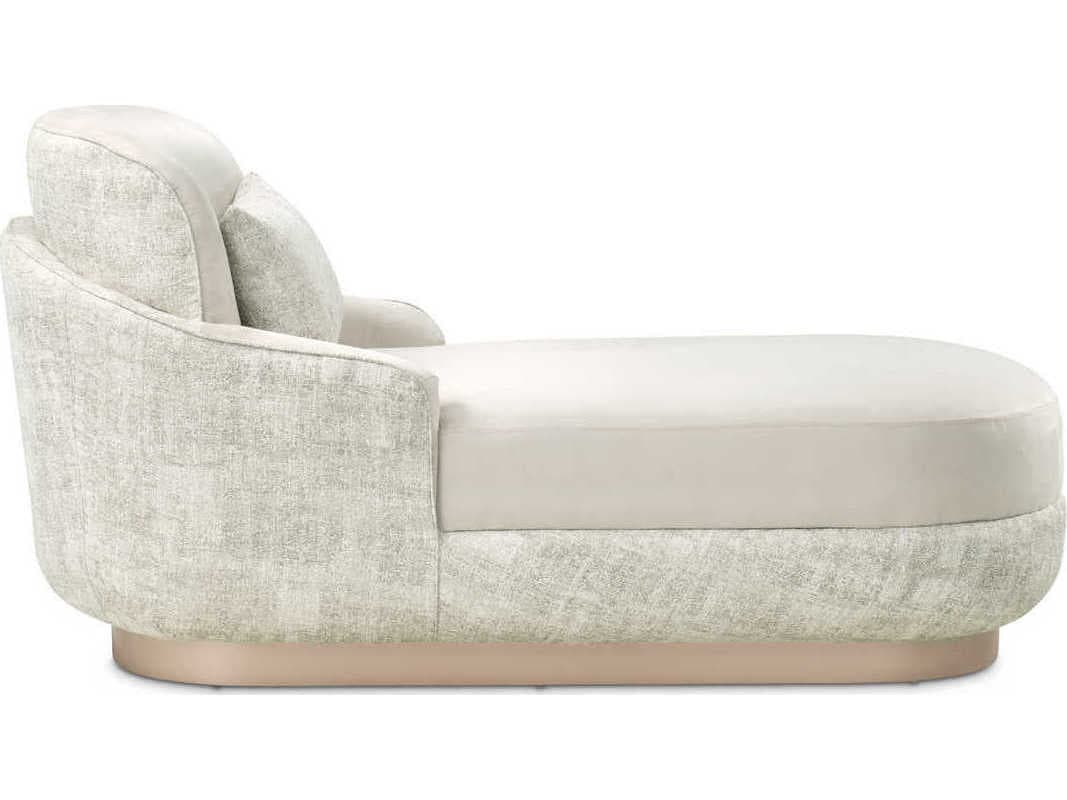 Luxecor Gilded Linen White Upholstered Chaise