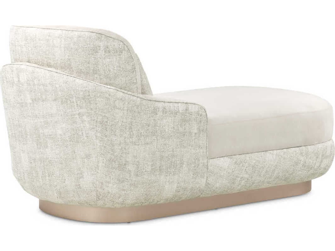 Luxecor Gilded Linen White Upholstered Chaise