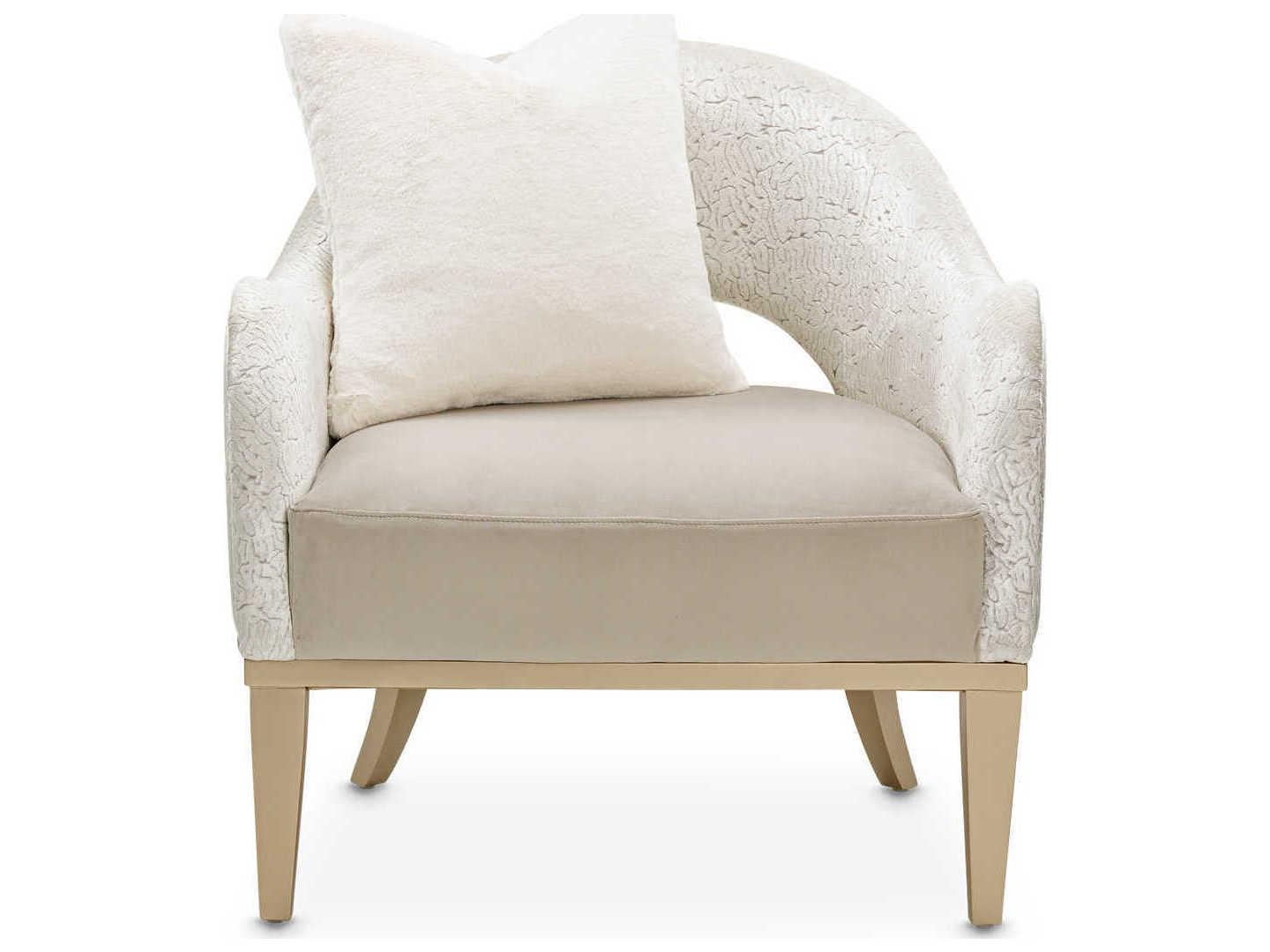 Luxecor Gilded White Velvet Accent Chair