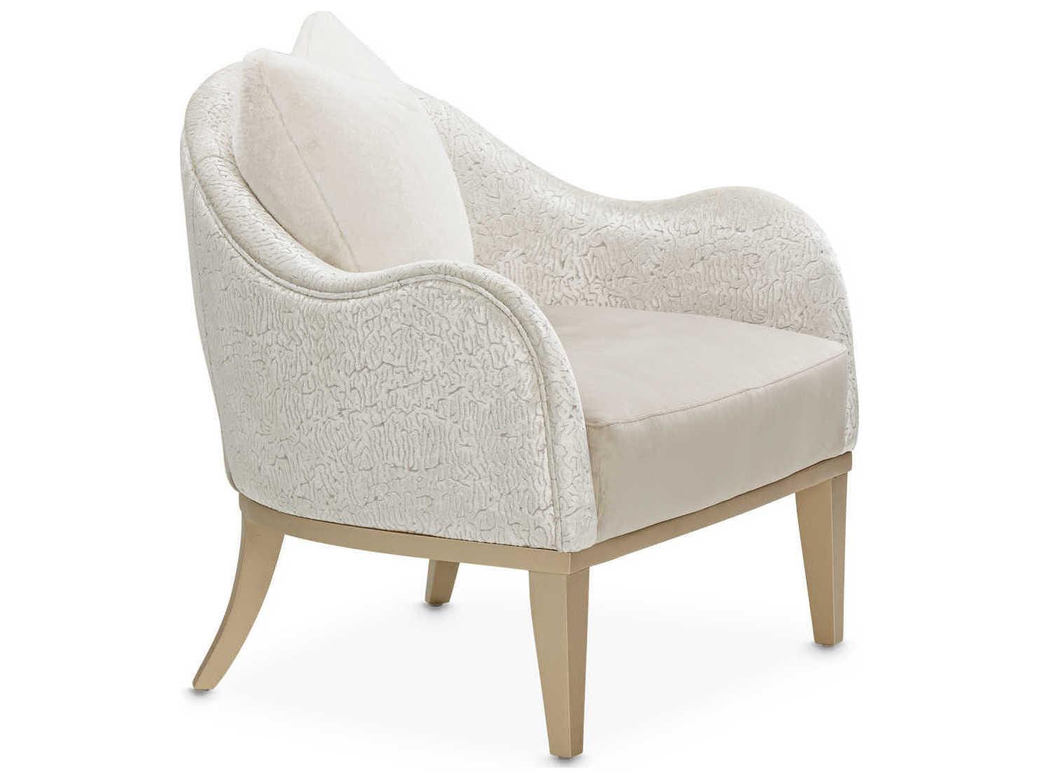 Luxecor Gilded White Velvet Accent Chair
