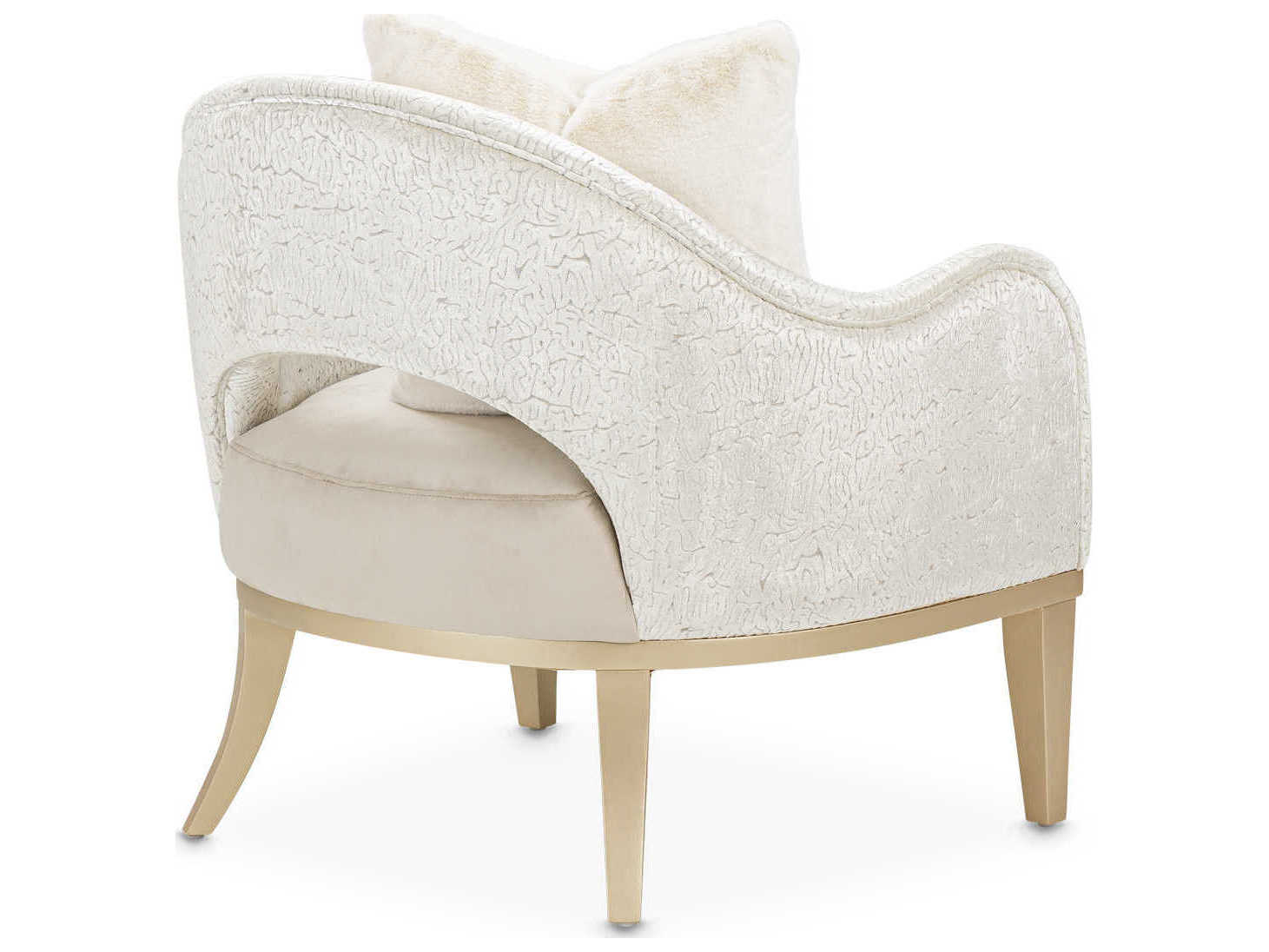 Luxecor Gilded White Velvet Accent Chair