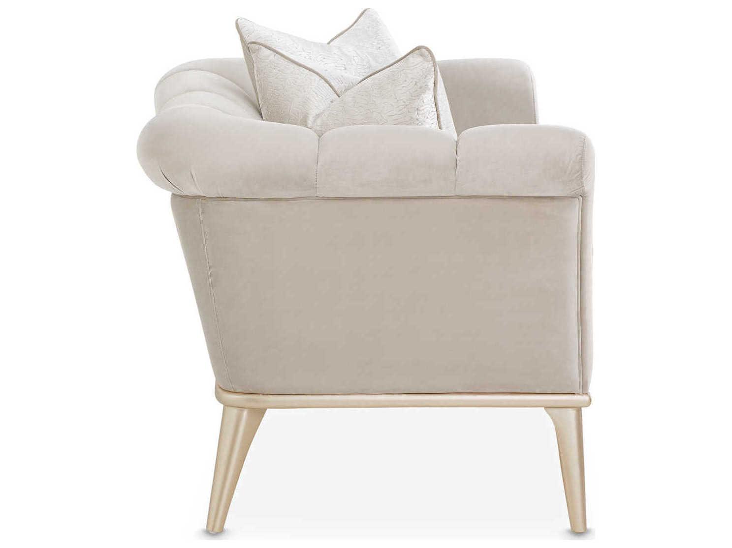 Michael Amini Yvette Cream Velvet Chair and a Half