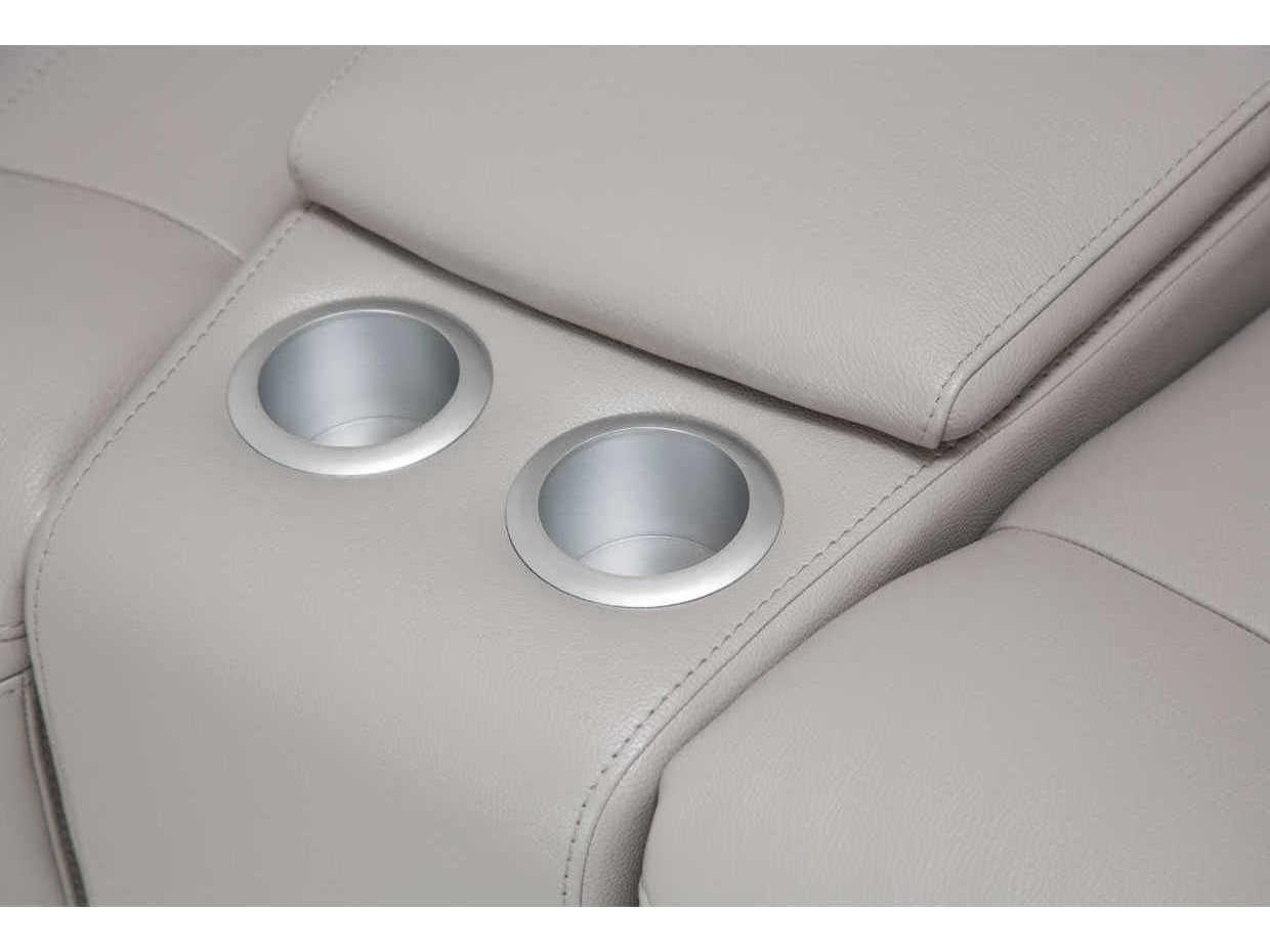 Michael Amini Mia Bella Bentley 3-Piece Light Grey Faux Leather Loveseat