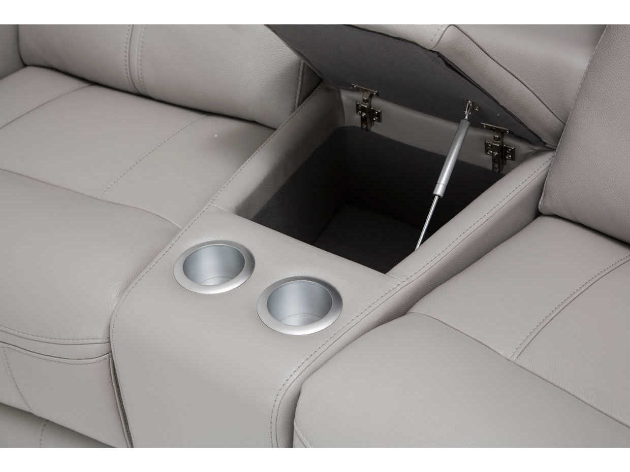 Michael Amini Mia Bella Bentley 3-Piece Light Grey Faux Leather Loveseat