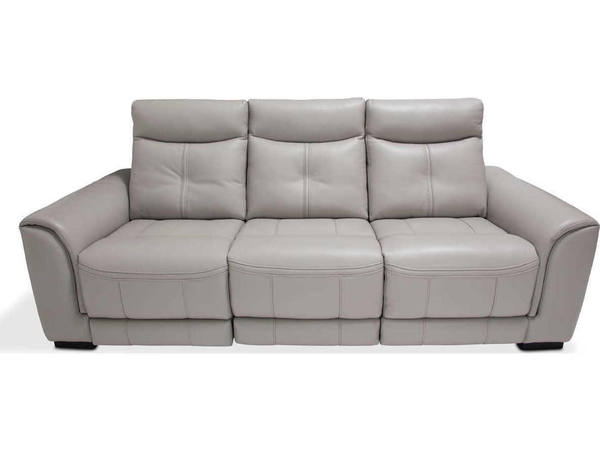 Michael Amini Mia Bella Bentley 3-Piece Light Grey Faux Leather Sofa