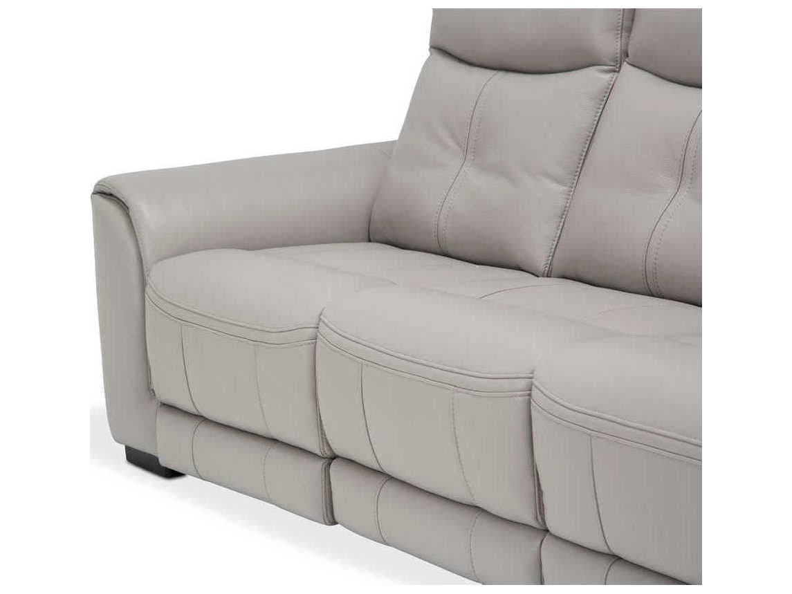 Michael Amini Mia Bella Bentley 3-Piece Light Grey Faux Leather Sofa