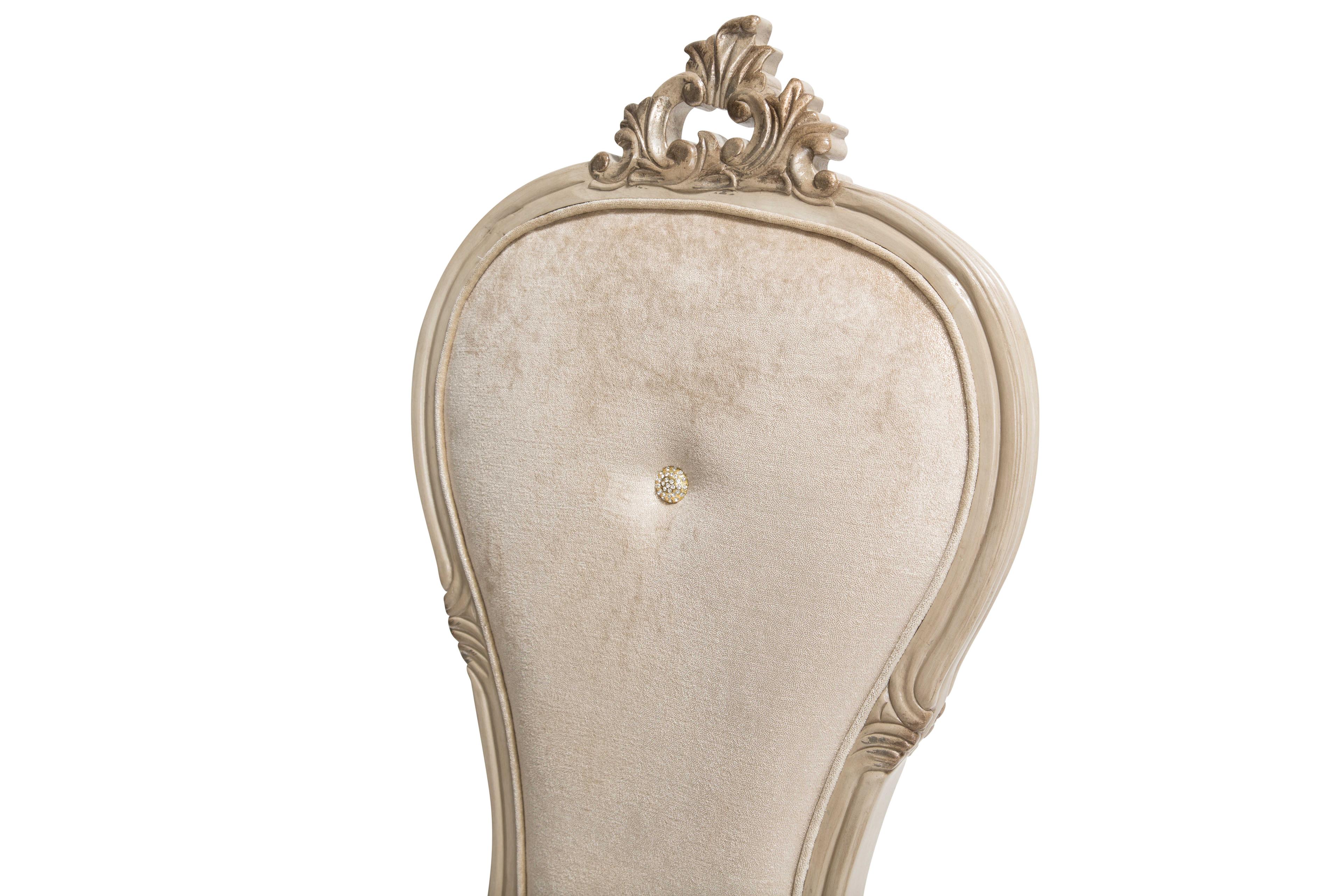 Michael Amini Platine De Royale White Upholstered Side Dining Chair