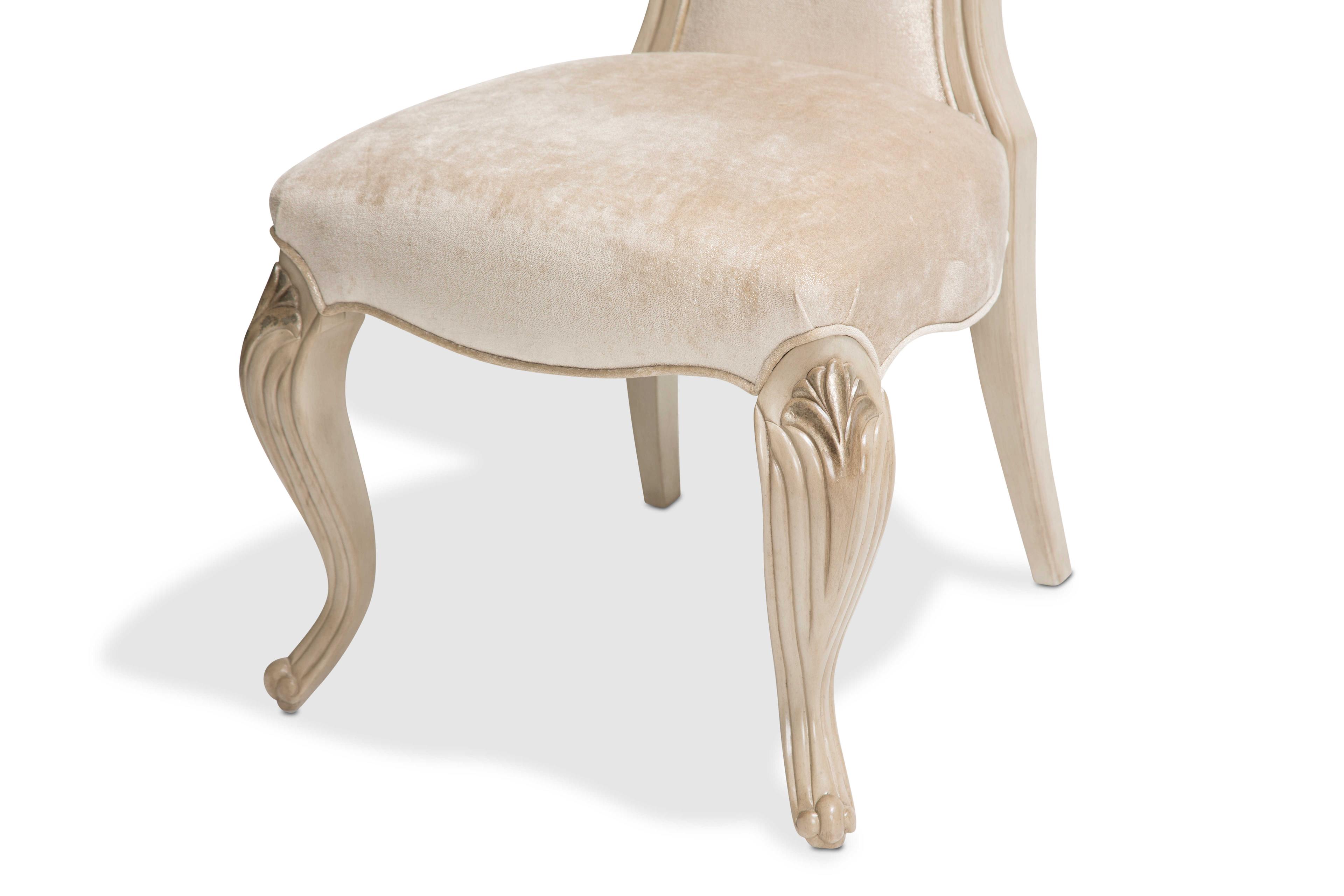Michael Amini Platine De Royale White Upholstered Side Dining Chair