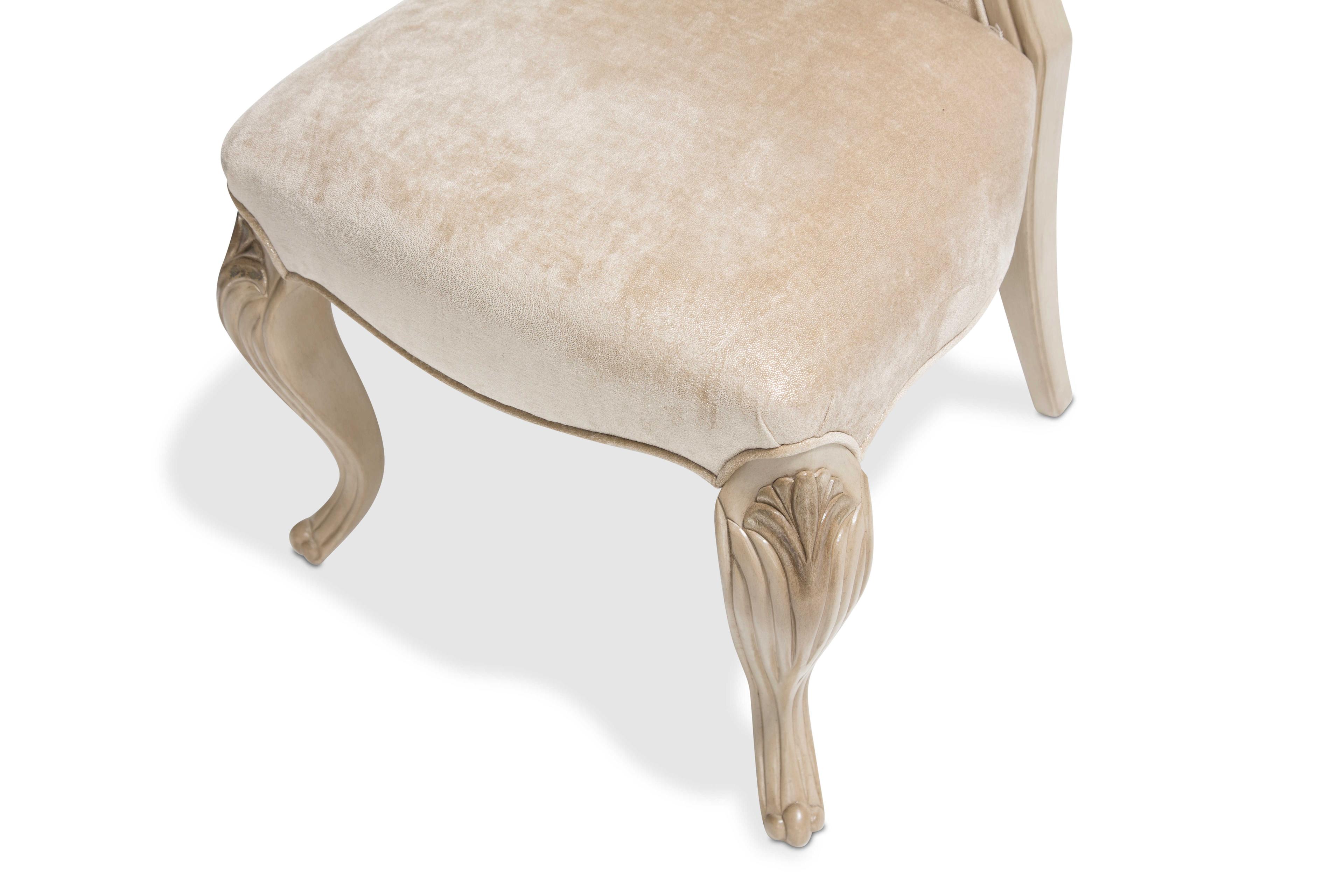 Michael Amini Platine De Royale White Upholstered Side Dining Chair