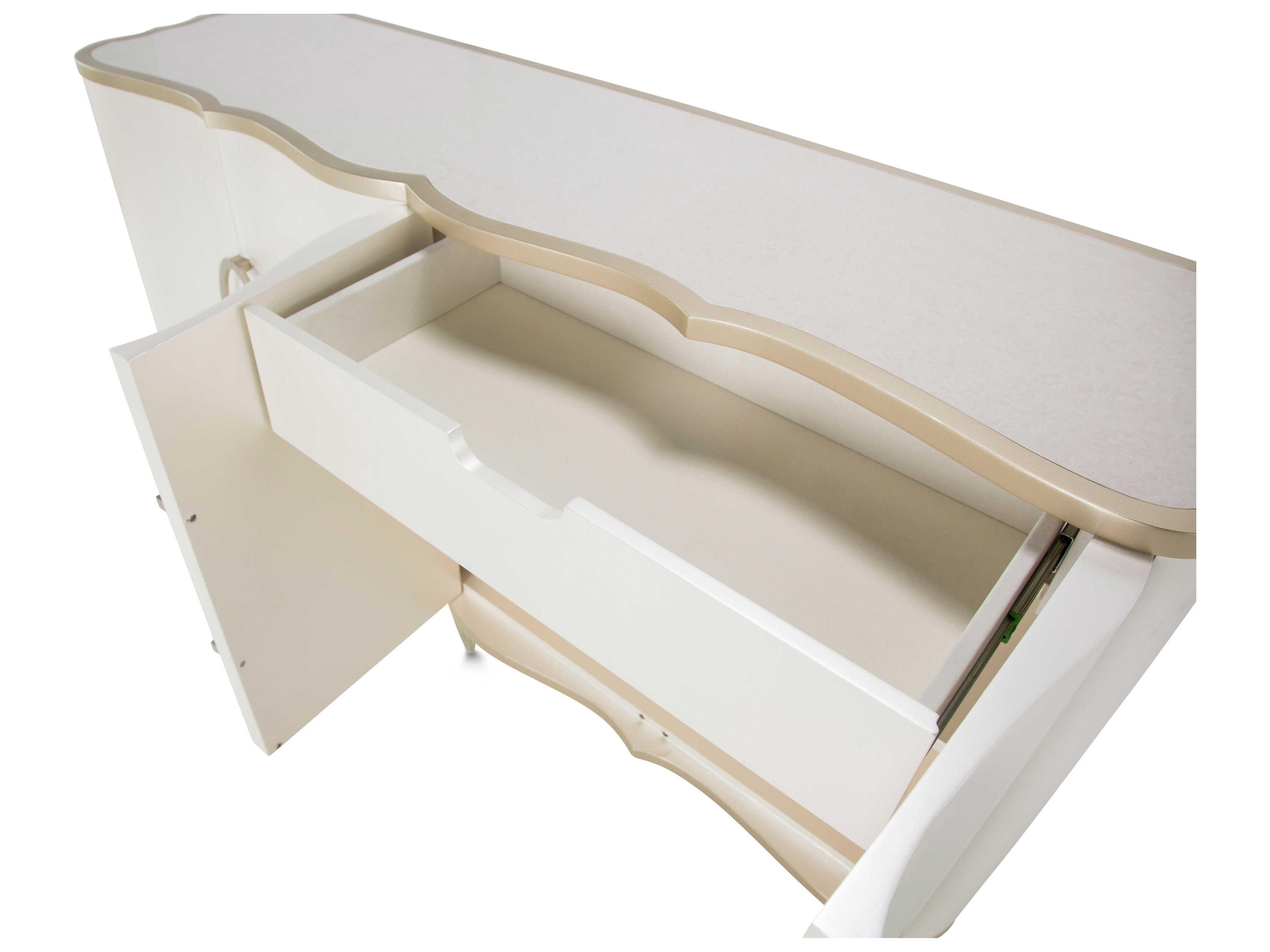 Luxecor Gilded 68" Poplar Wood Creamy Pearl Sideboard