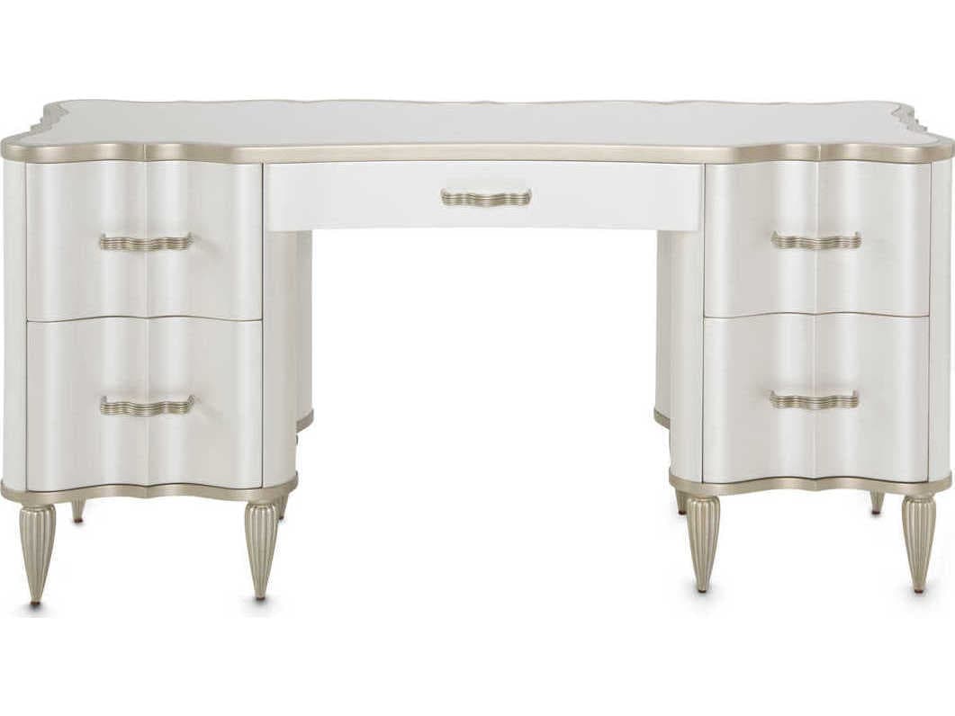Luxecor Gilded Creamy Pearl Poplar Wood Vanity Table