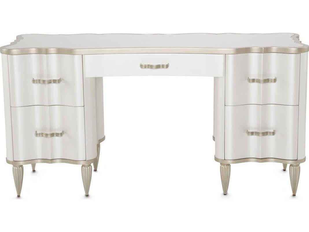 Luxecor Gilded Creamy Pearl Poplar Wood Vanity Table
