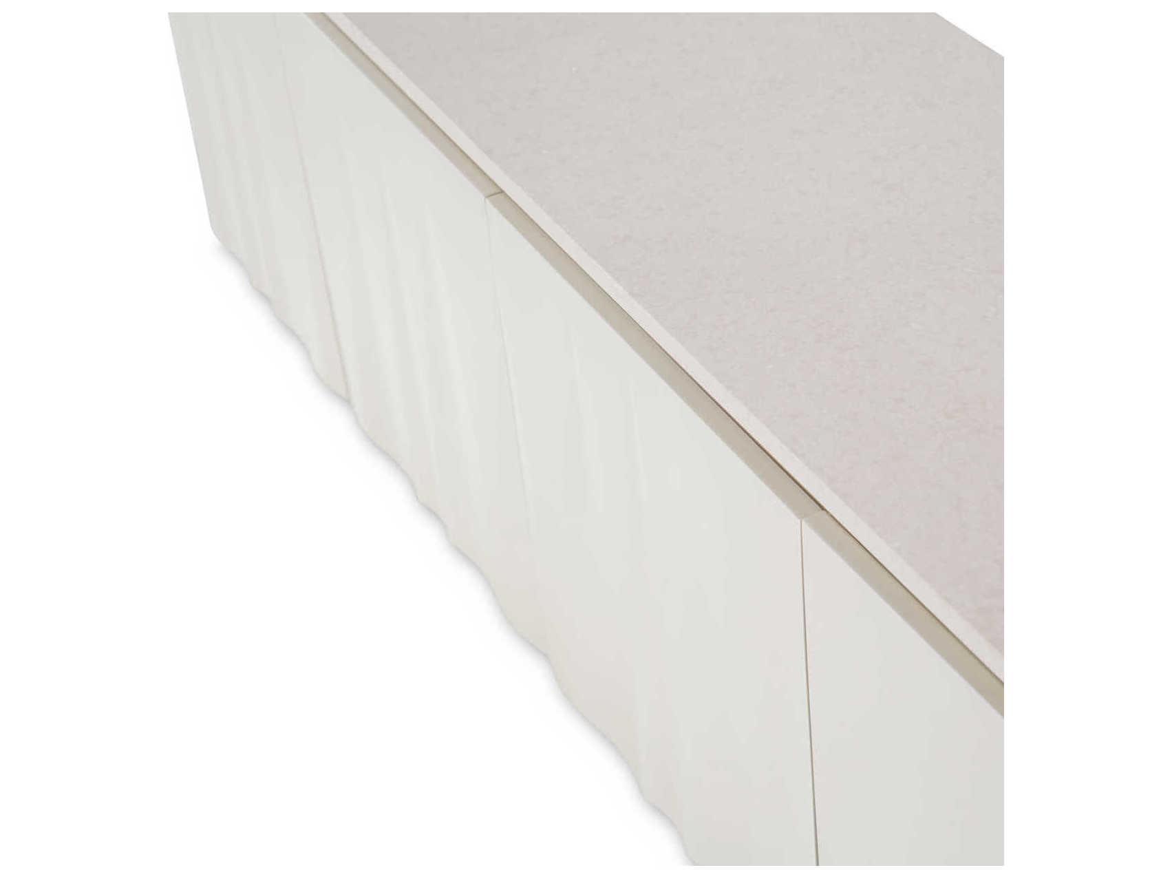 Luxecor Gilded 78" Poplar Wood Creamy Pearl Media Console