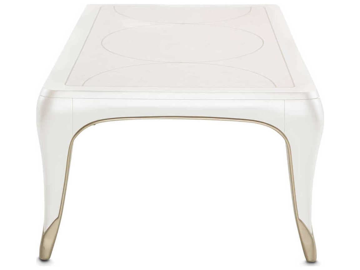 Michael Amini London Place Rectangular Wood Creamy Pearl Cocktail Table