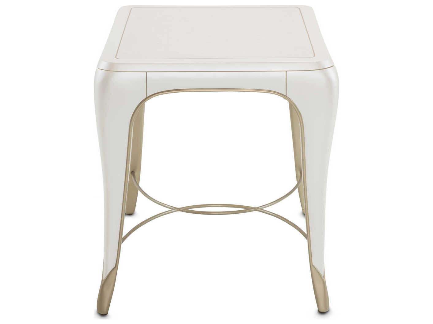 Michael Amini London Place Rectangular Wood Creamy Pearl End Table