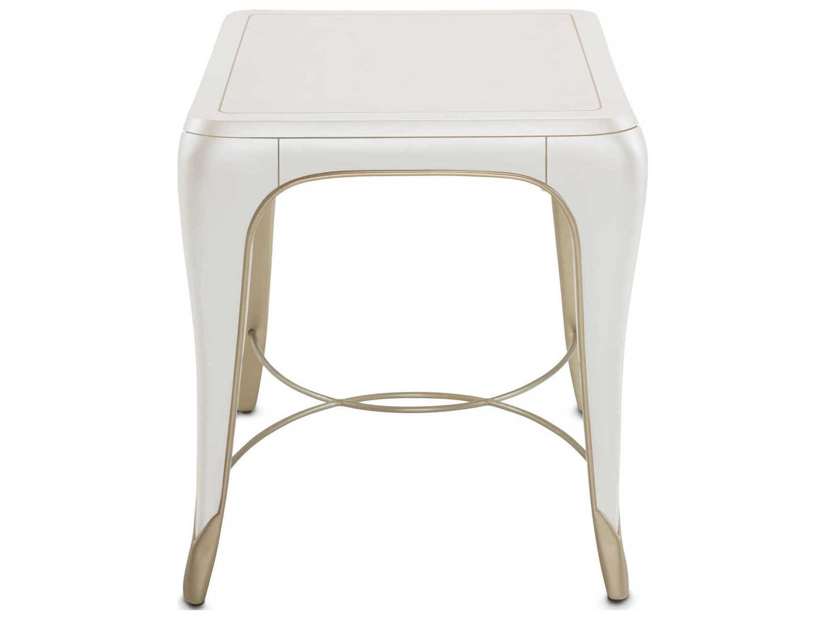 Michael Amini London Place Rectangular Wood Creamy Pearl End Table