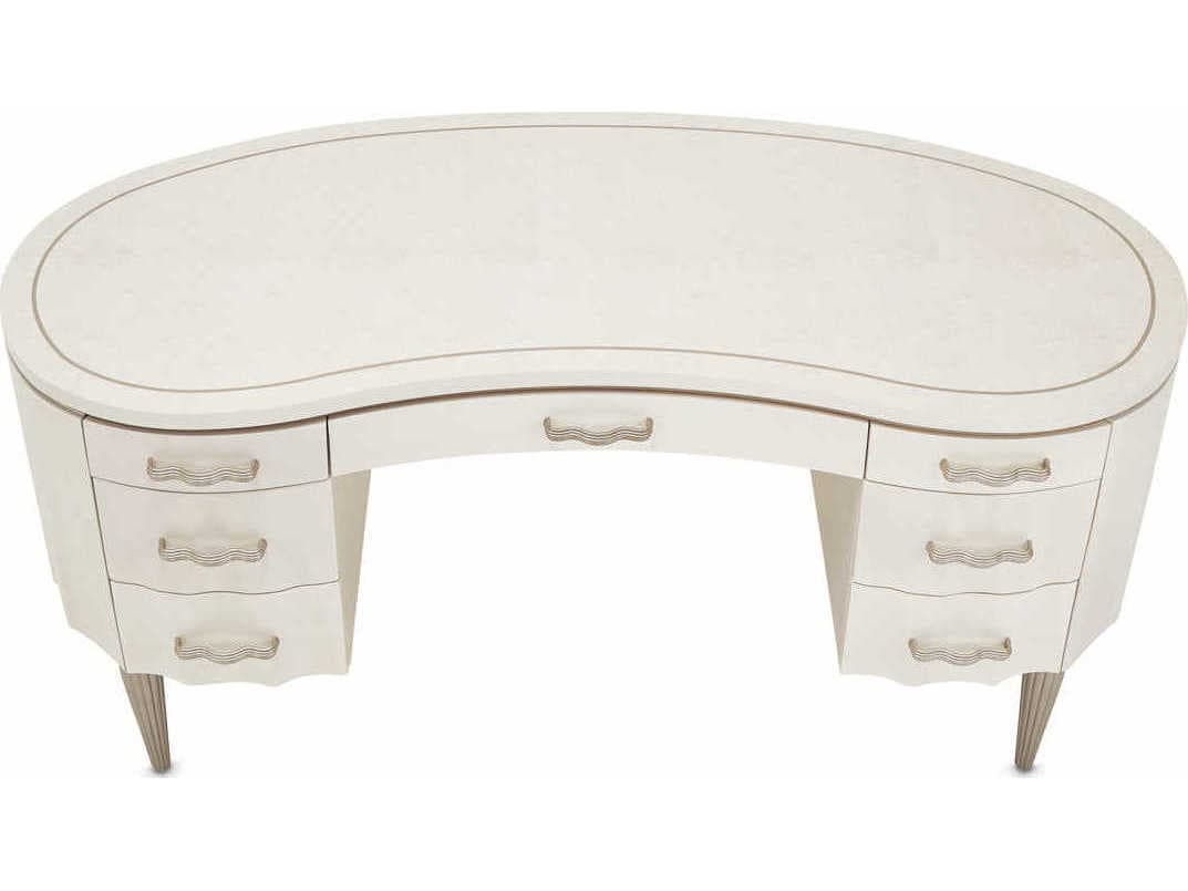 Michael Amini London Place Creamy Pearl White Poplar Wood Executive Desk