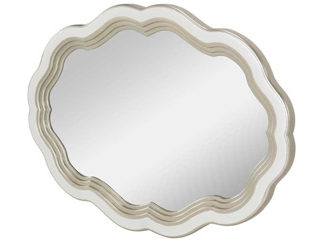 Michael Amini London Place Oval Creamy Pearl Wall Mirror